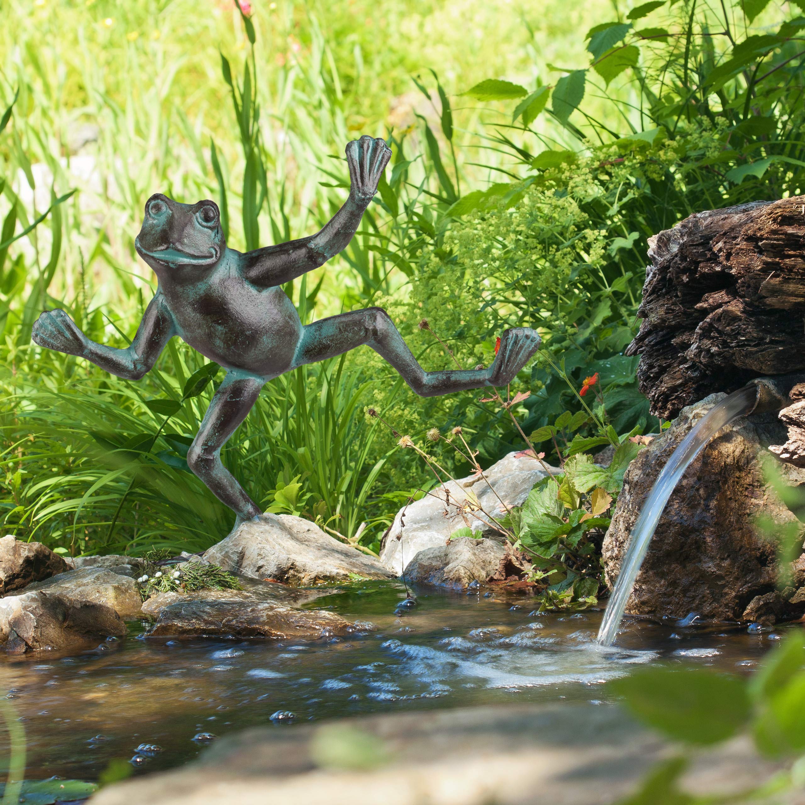 relaxdays-gartenfigur-frosch-gr-e-l-aus-gusseisen-gr-n image 2