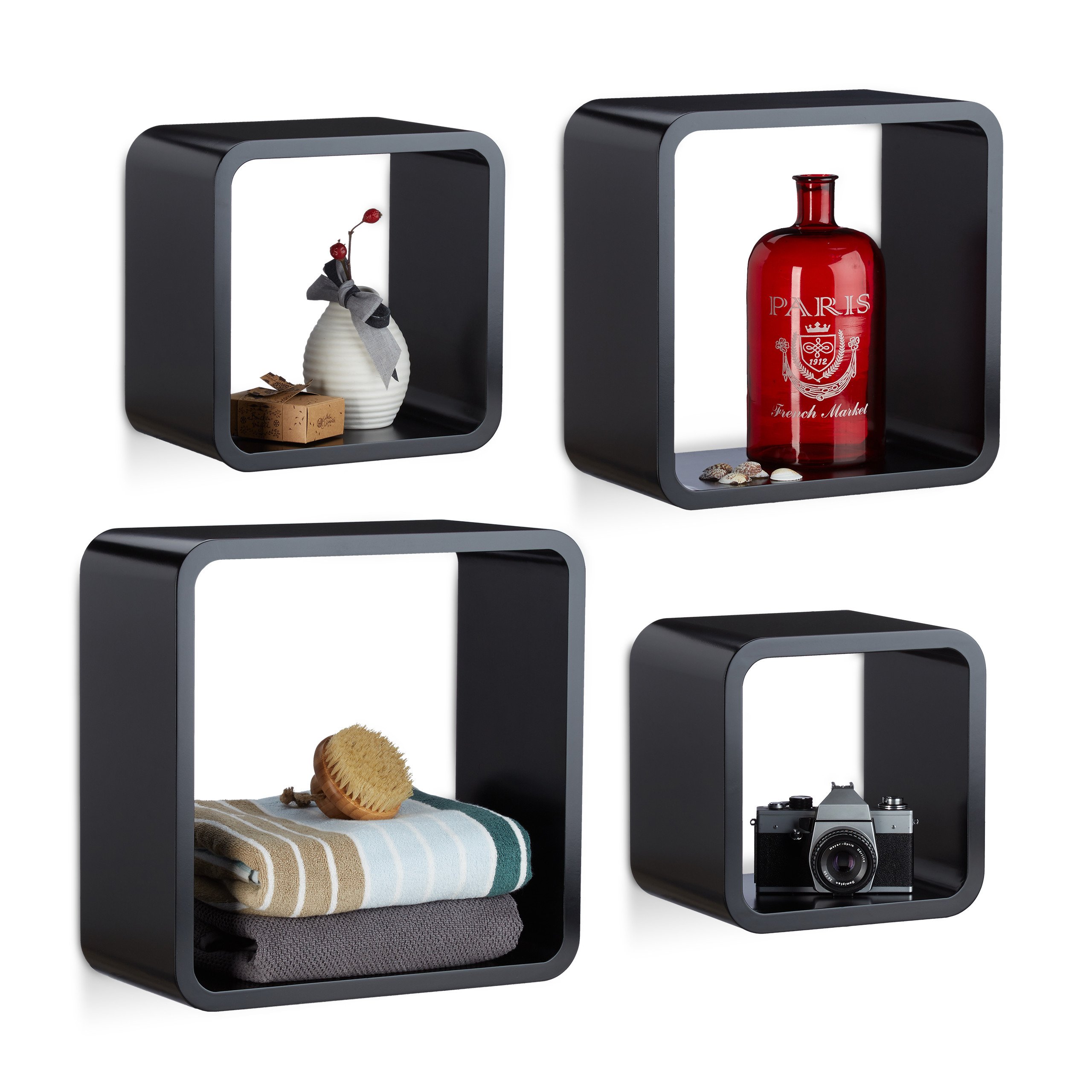 relaxdays-wandregal-cube-4er-set-quadratische-mdf-wandboards-schwarz image 1