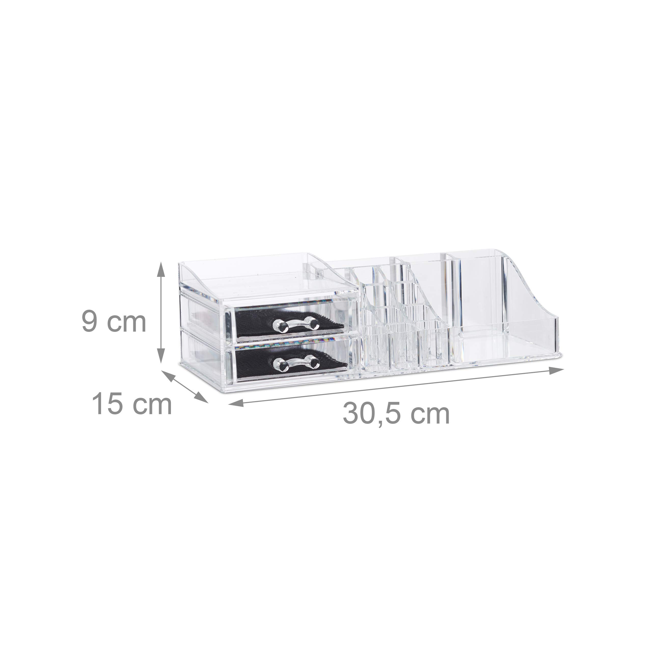 relaxdays-make-up-organizer-acryl-mit-lippenstifthalter-2-schubladen image 4