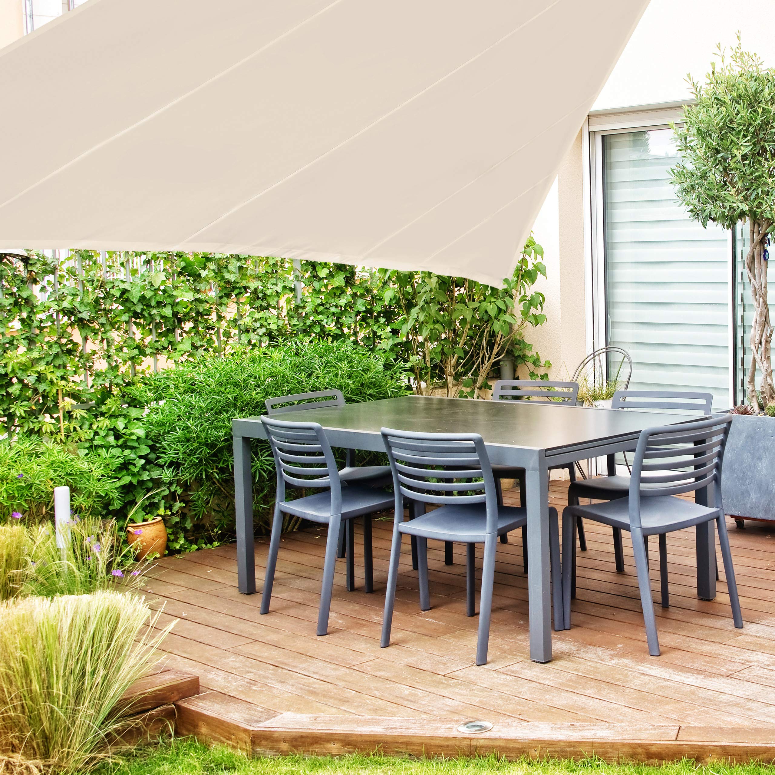 relaxdays-sonnensegel-dreieck-3x3x3-m-beige-wasserabweisend image 5