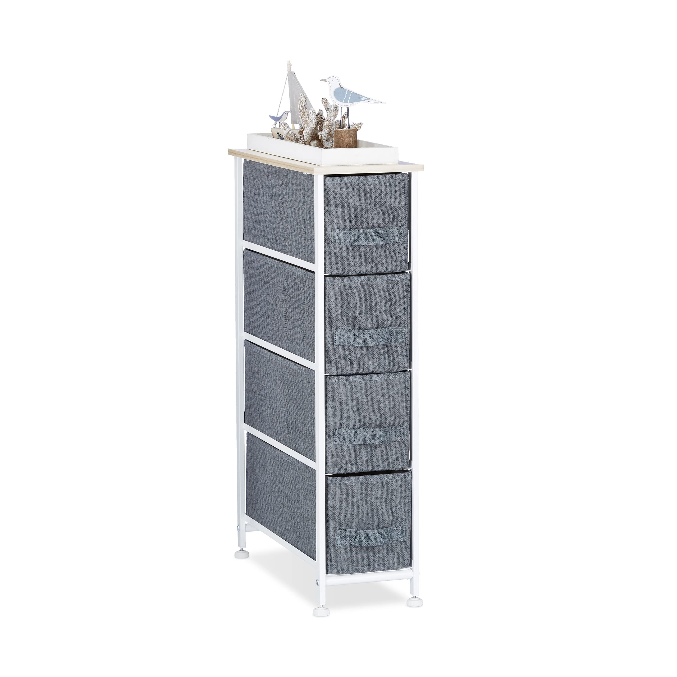 relaxdays-regalsystem-4-stoff-schubladen-grau-76-x-20-x-48-cm image 1