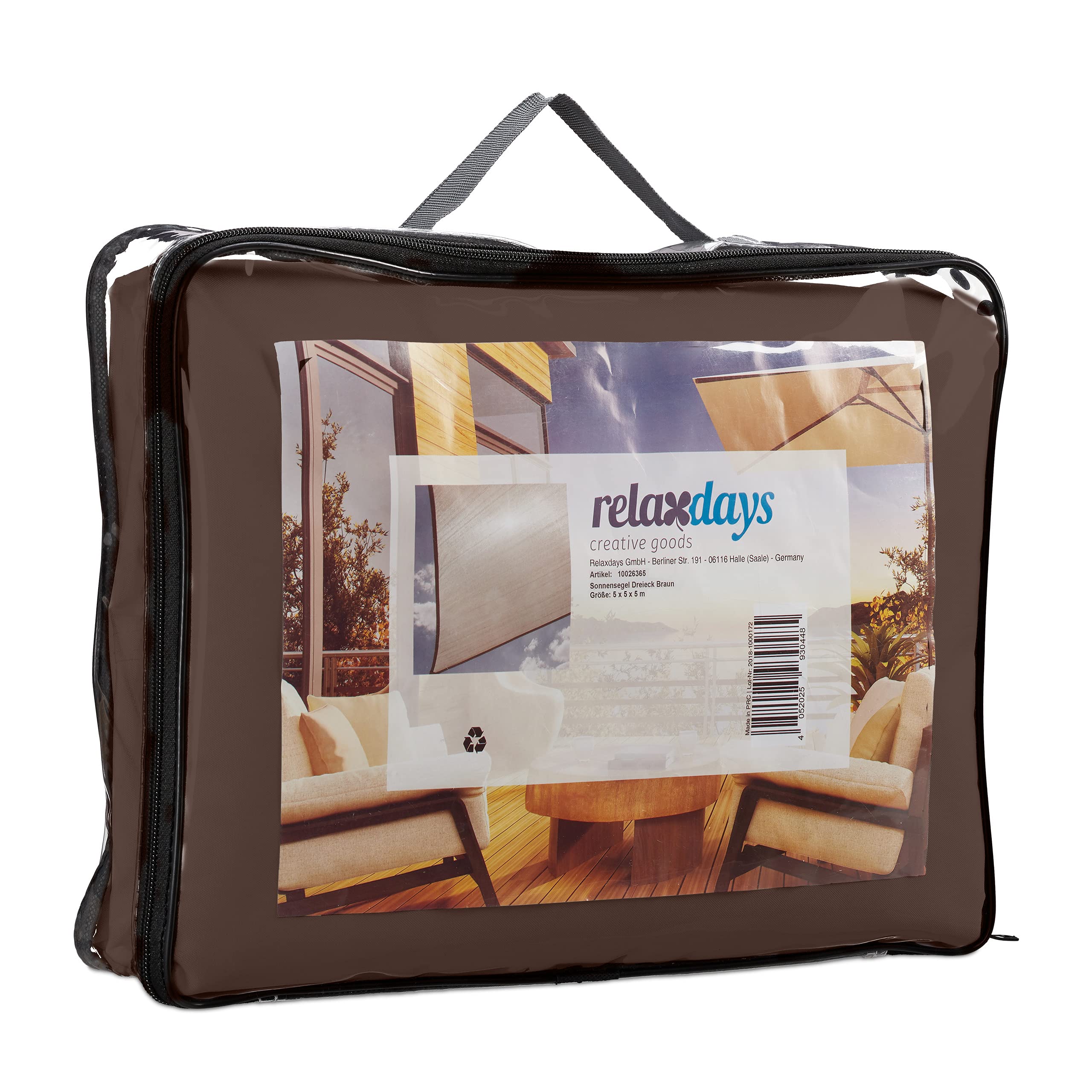 relaxdays-sonnensegel-dreieck-5x5x5-m-braun-wasserabweisend image 8