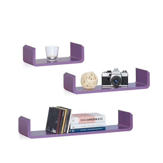 relaxdays-regalbrett-3er-set-u-form-violett-wandboard-mdf-15-x-60-x-10-cm image 1