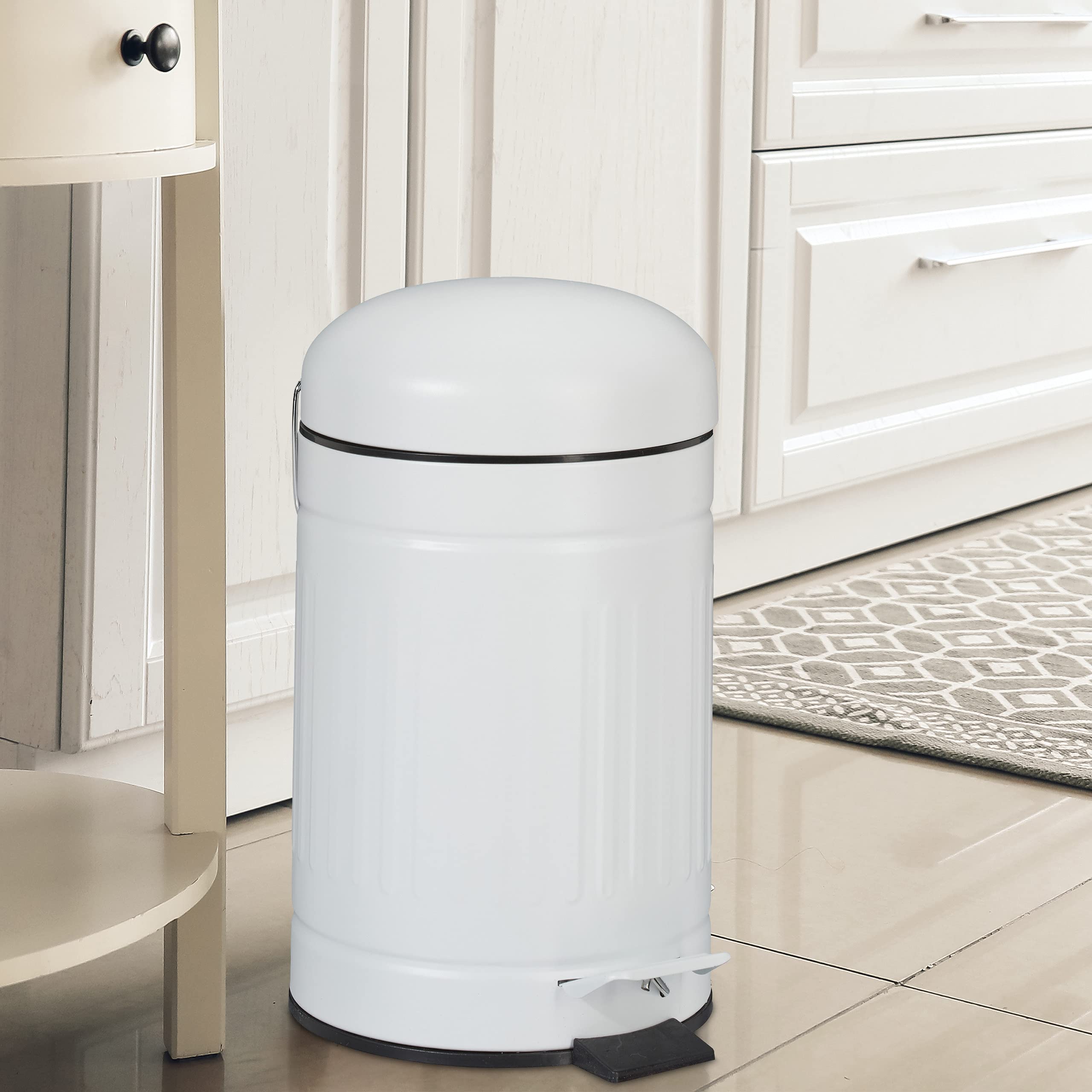 relaxdays-kosmetikeimer-3-liter-treteimer-metall-wei image 2