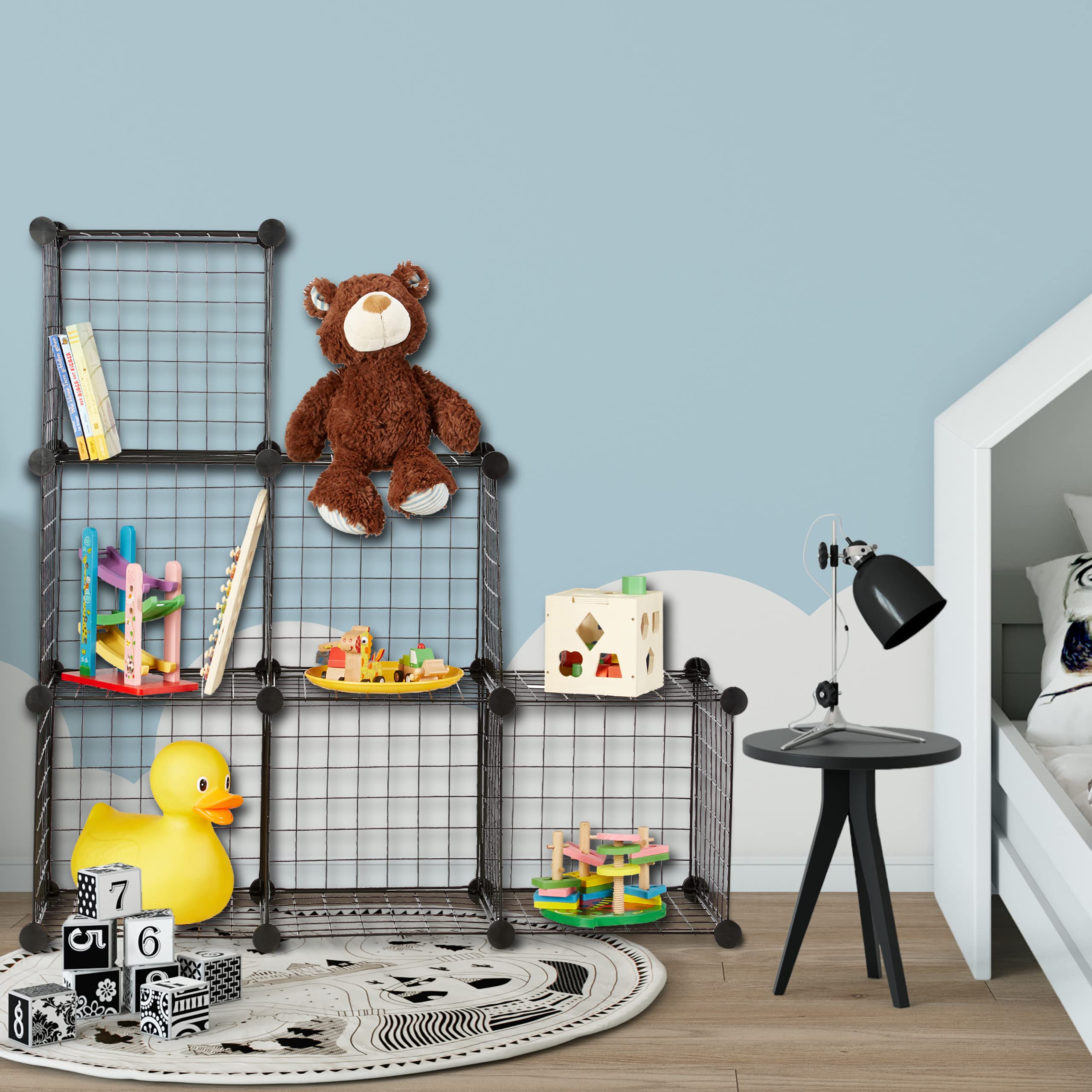 relaxdays-regalsystem-drahtgitter-6-f-cher-steckregal-schwarz image 7