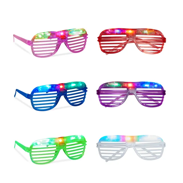 relaxdays-partybrille-mit-led-licht-gitterbrille-leuchtend image 1