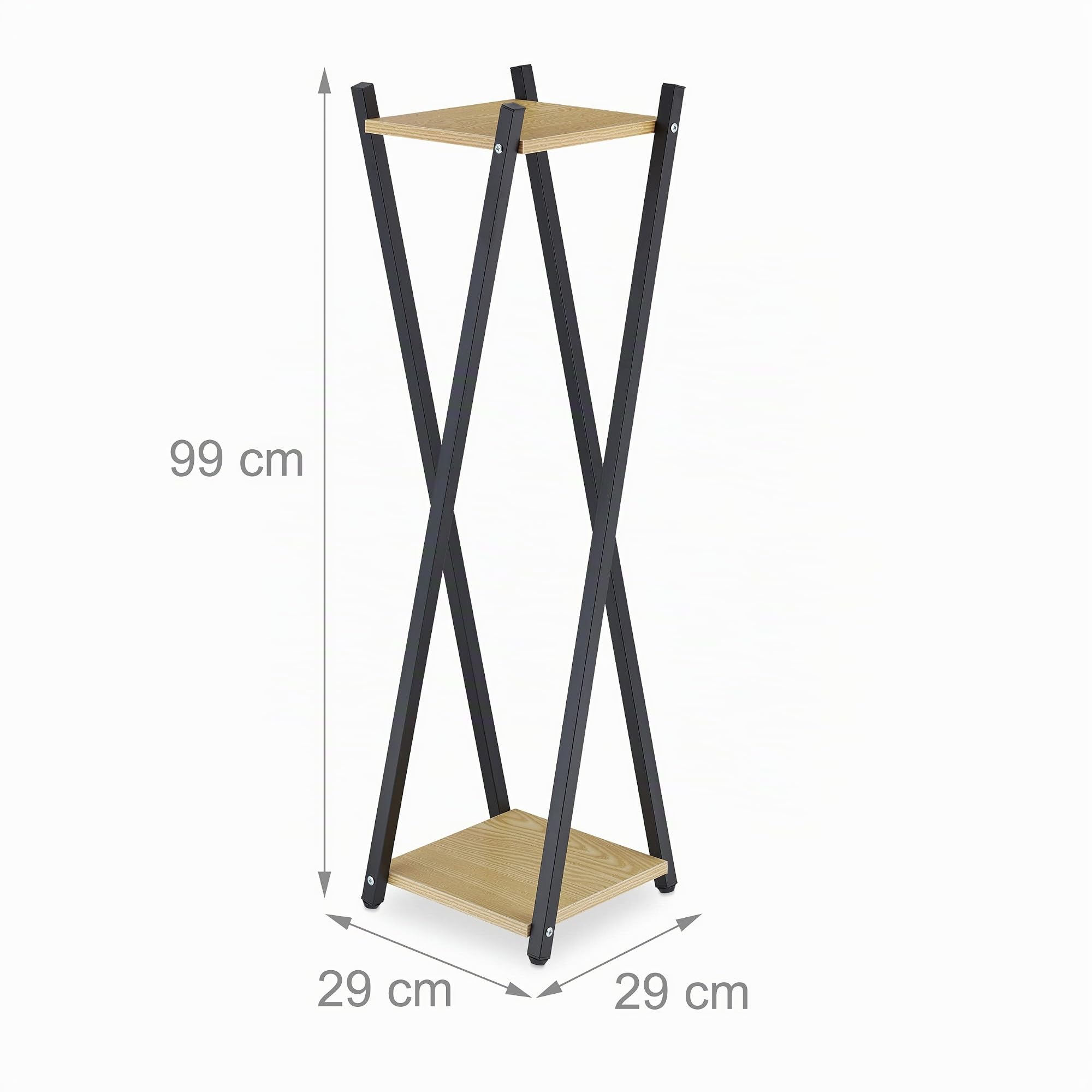 relaxdays-blumenst-nder-2-etagen-metall-mdf-99x29x29-cm-schwarz image 4