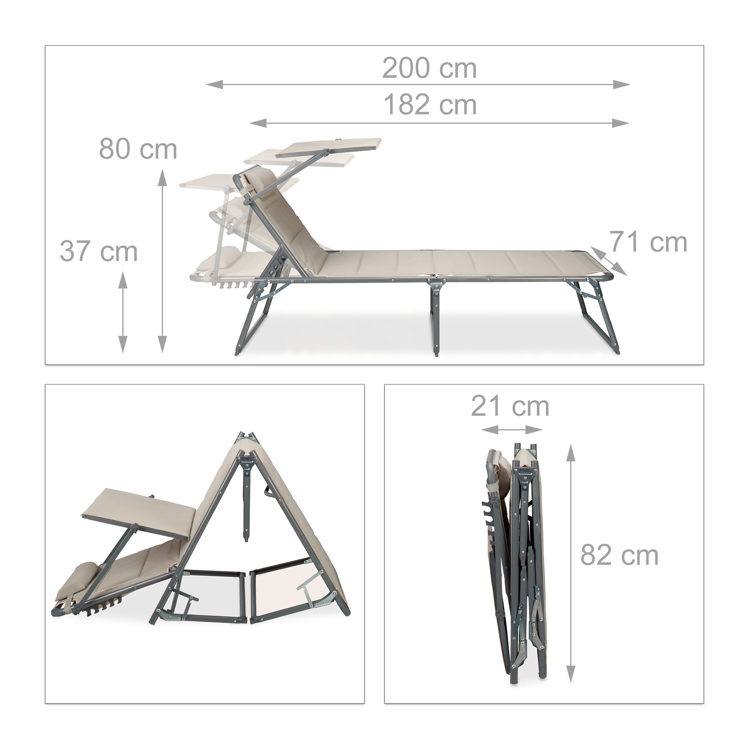 relaxdays-gartenliege-klappbar-mit-dach-textilene-beige-37-x-70-x-200-cm image 3