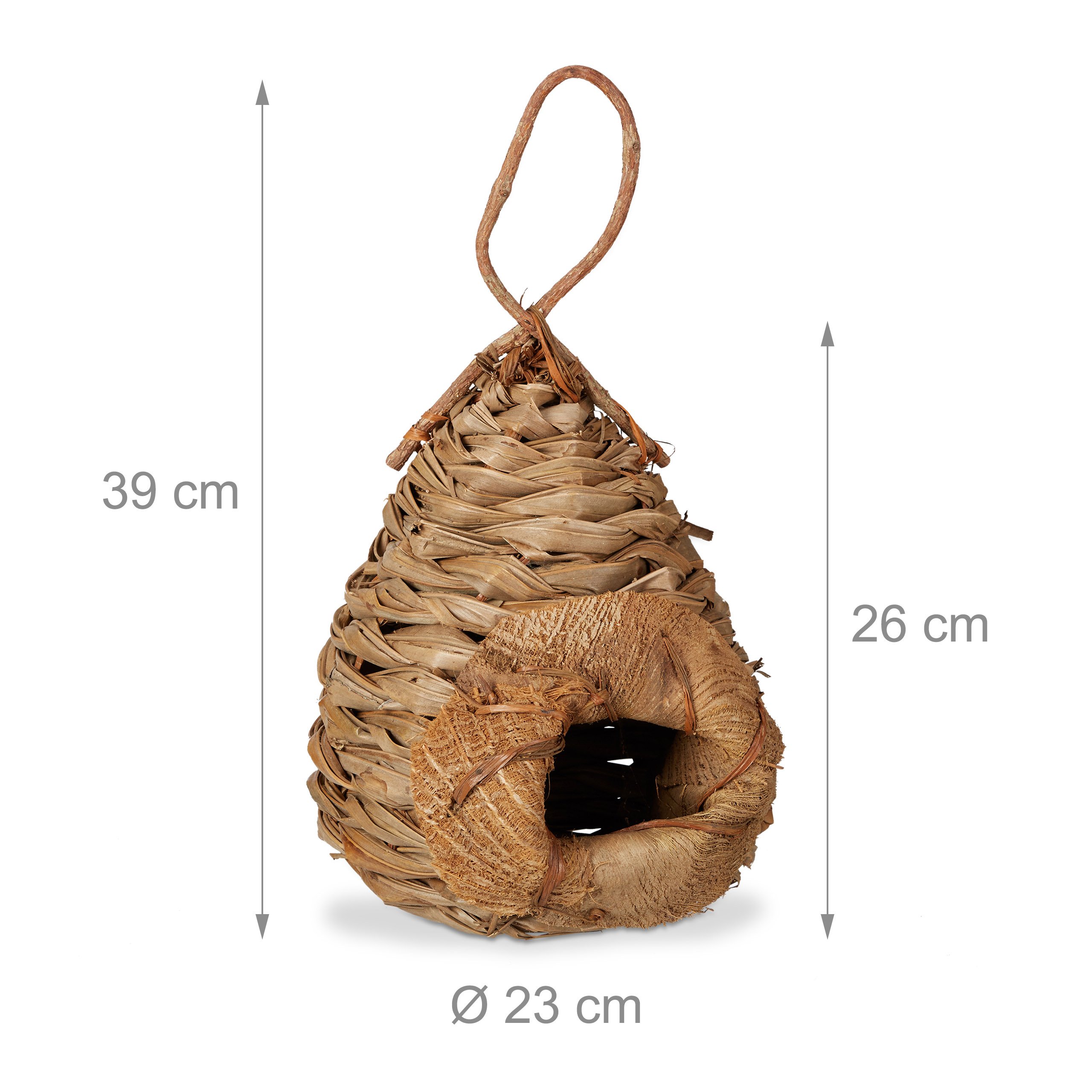 relaxdays-deko-vogelhaus-kokosbl-tter-natur-39-x-23-x-23-cm image 3