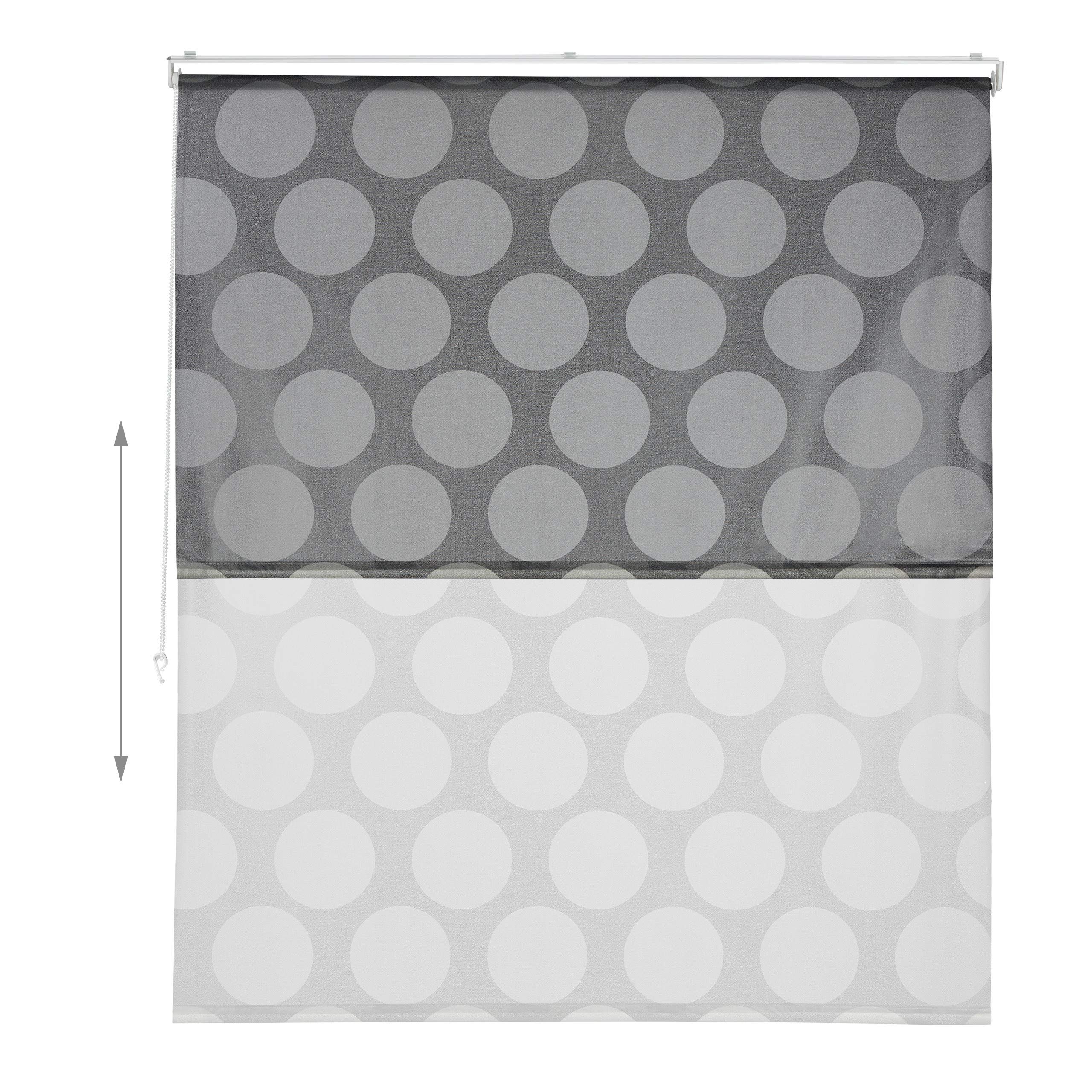 relaxdays-duschrollo-140-x-240-cm-seilzug-wasserabweisend-grau-punkte image 6