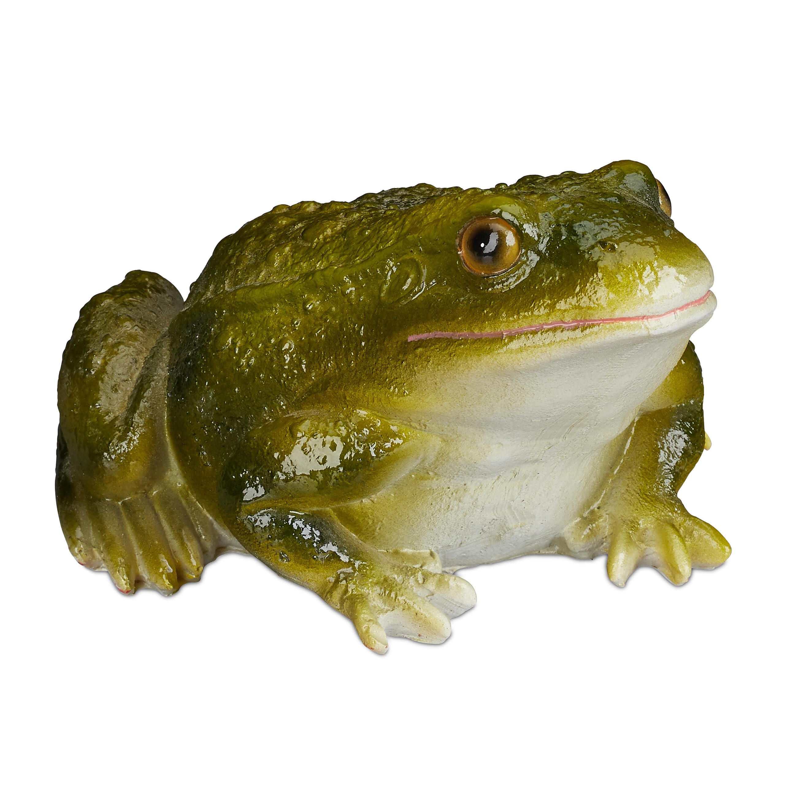 relaxdays-gartenfigur-frosch-sitzend-kunststein-gr-n-9x13-5x15-cm image 1