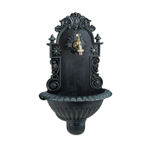 relaxdays-wandbrunnen-antik-stil-62-x-38-x-20-cm-gr-n image 1
