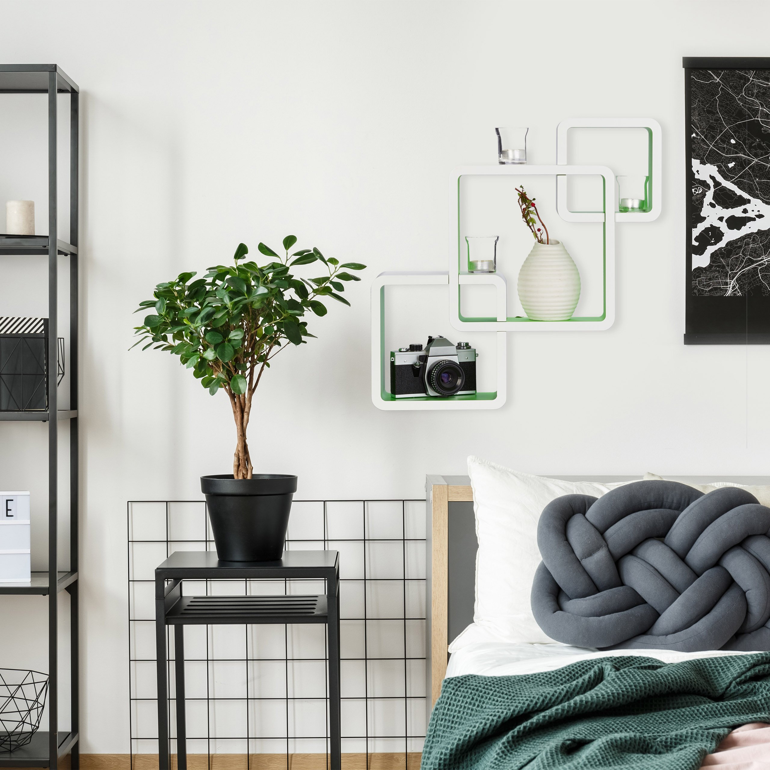 relaxdays-wandregal-f-cher-3-teilig-mdf-h-ngeregal-wei-gr-n image 2