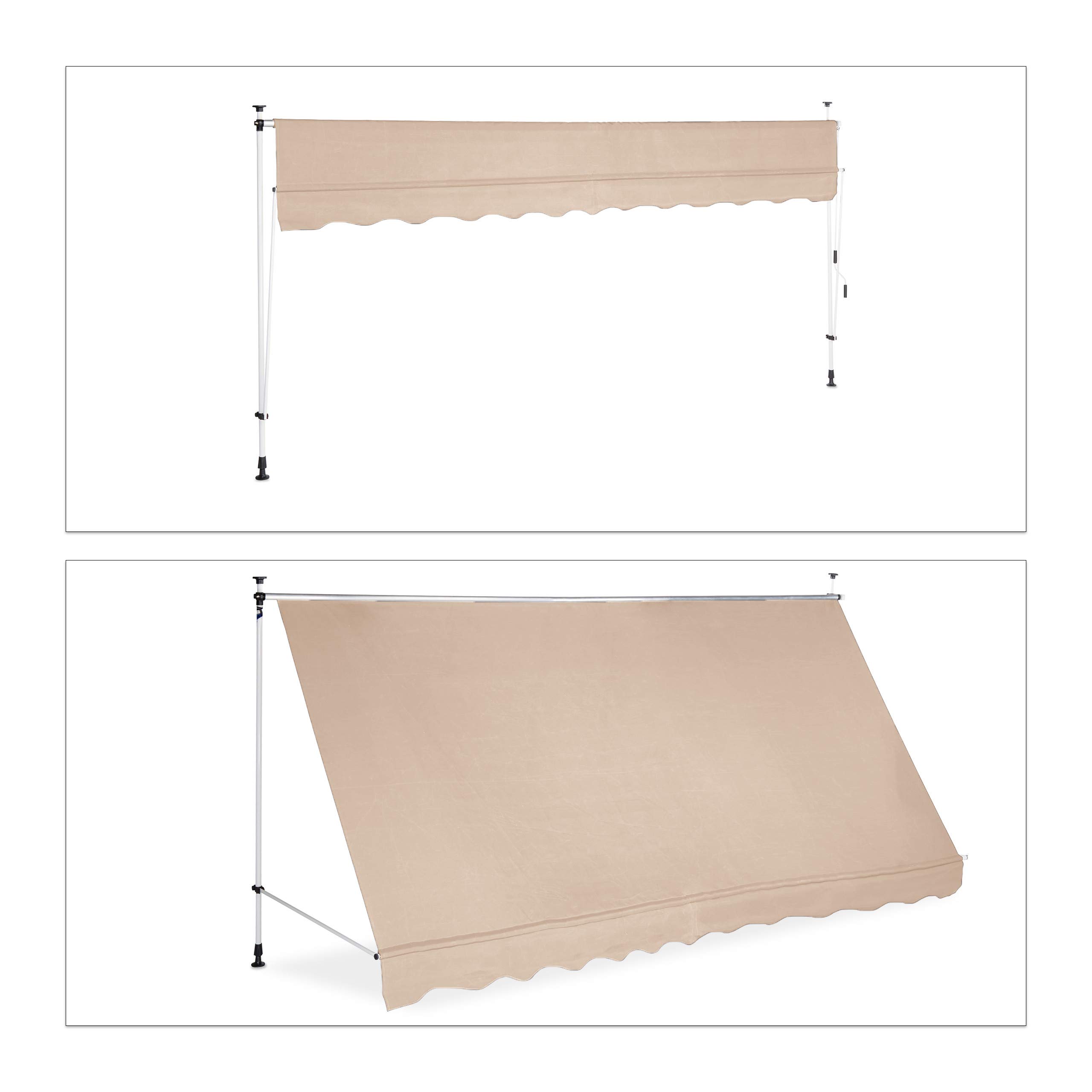 relaxdays-klemmmarkise-400-cm-breit-beige-einziehbar-ohne-bohren image 5