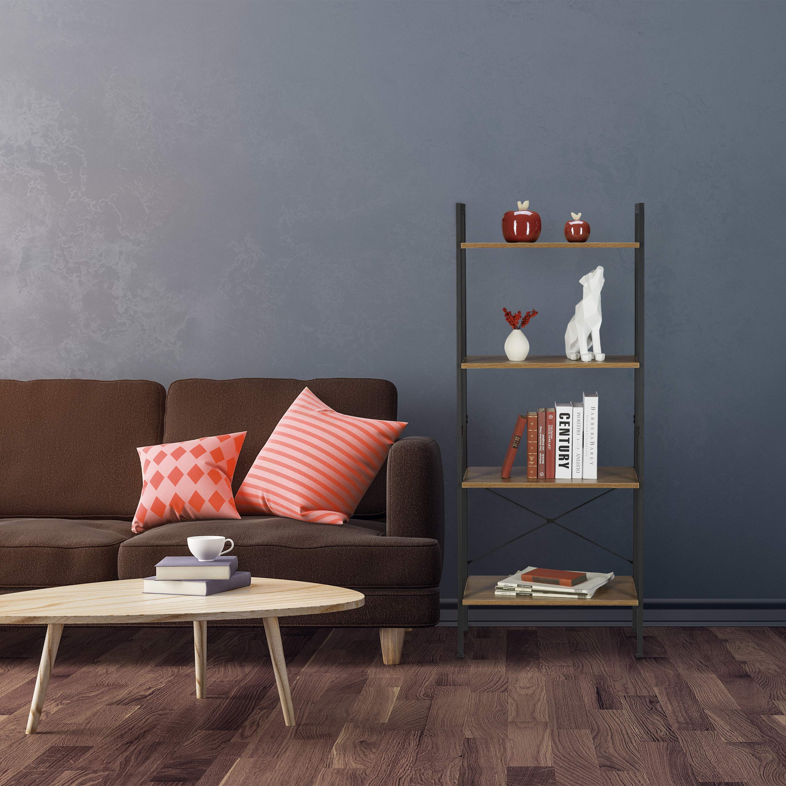 relaxdays-b-cherregal-leiterregal-4-etagen-industrial-136-5x56x34-cm image 2