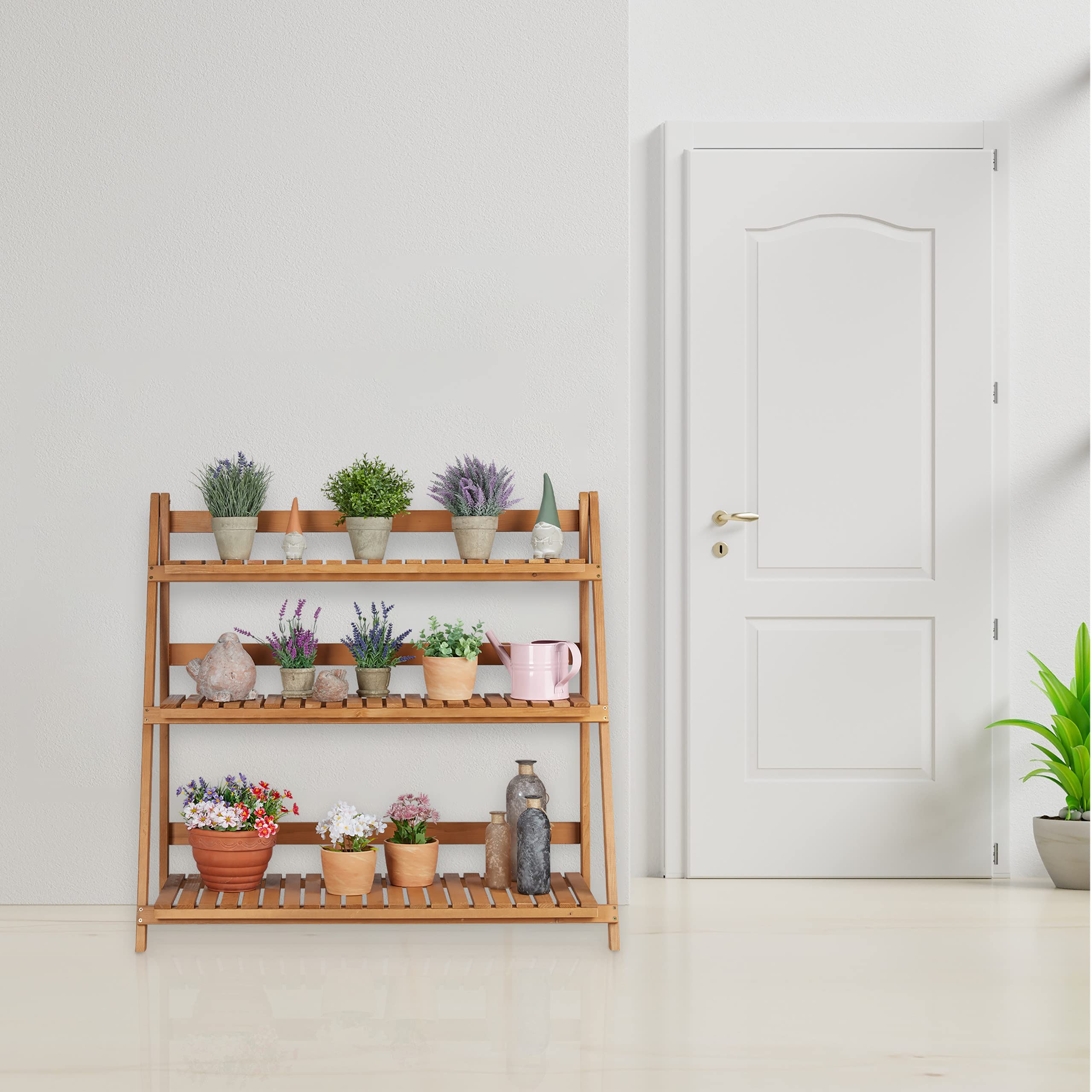 relaxdays-blumentreppe-holz-klappbar-3-ebenen-95x100x40-cm-braun image 2