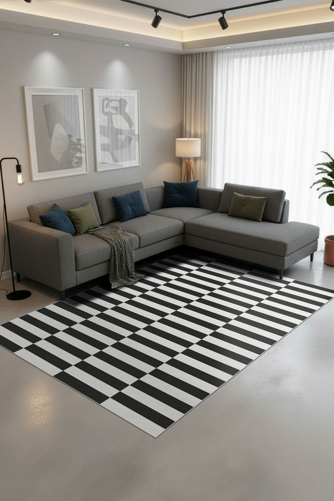 teppana-nuri-graphit-teppich-waschbarer-indoor-teppich-geometrisch-grau image 4