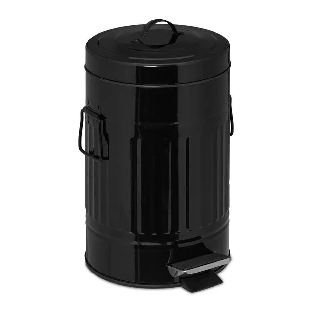 relaxdays-kosmetikeimer-treteimer-5-liter-metall-schwarz-mit-softclose image 1