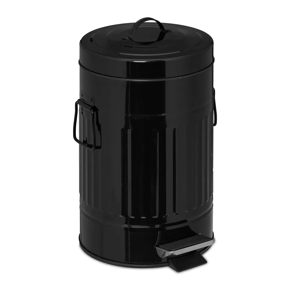 relaxdays-kosmetikeimer-treteimer-5-liter-metall-schwarz-mit-softclose image 1