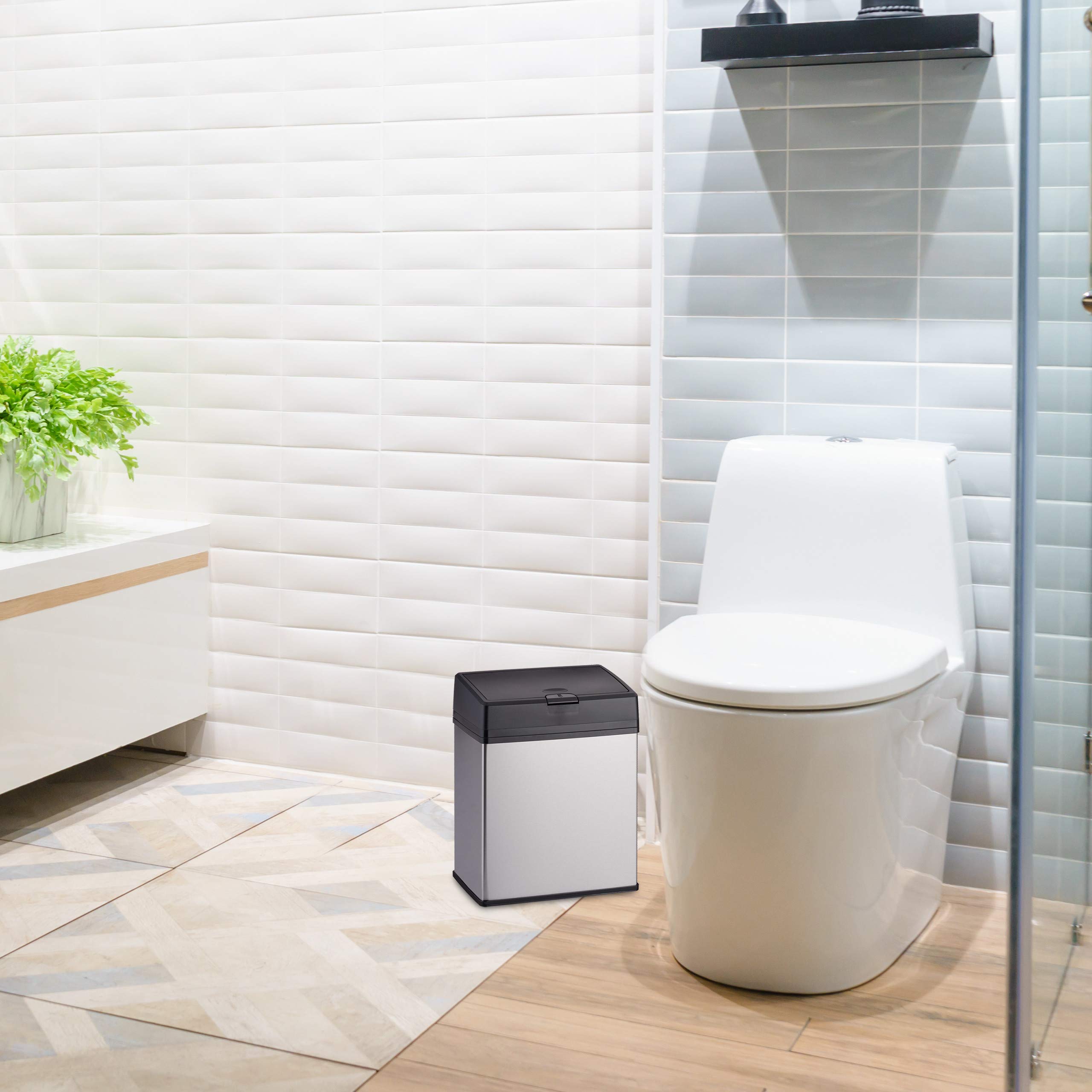 relaxdays-kosmetikeimer-edelstahl-6-liter-m-lleimer-push-funktion-silber-rechtec image 5