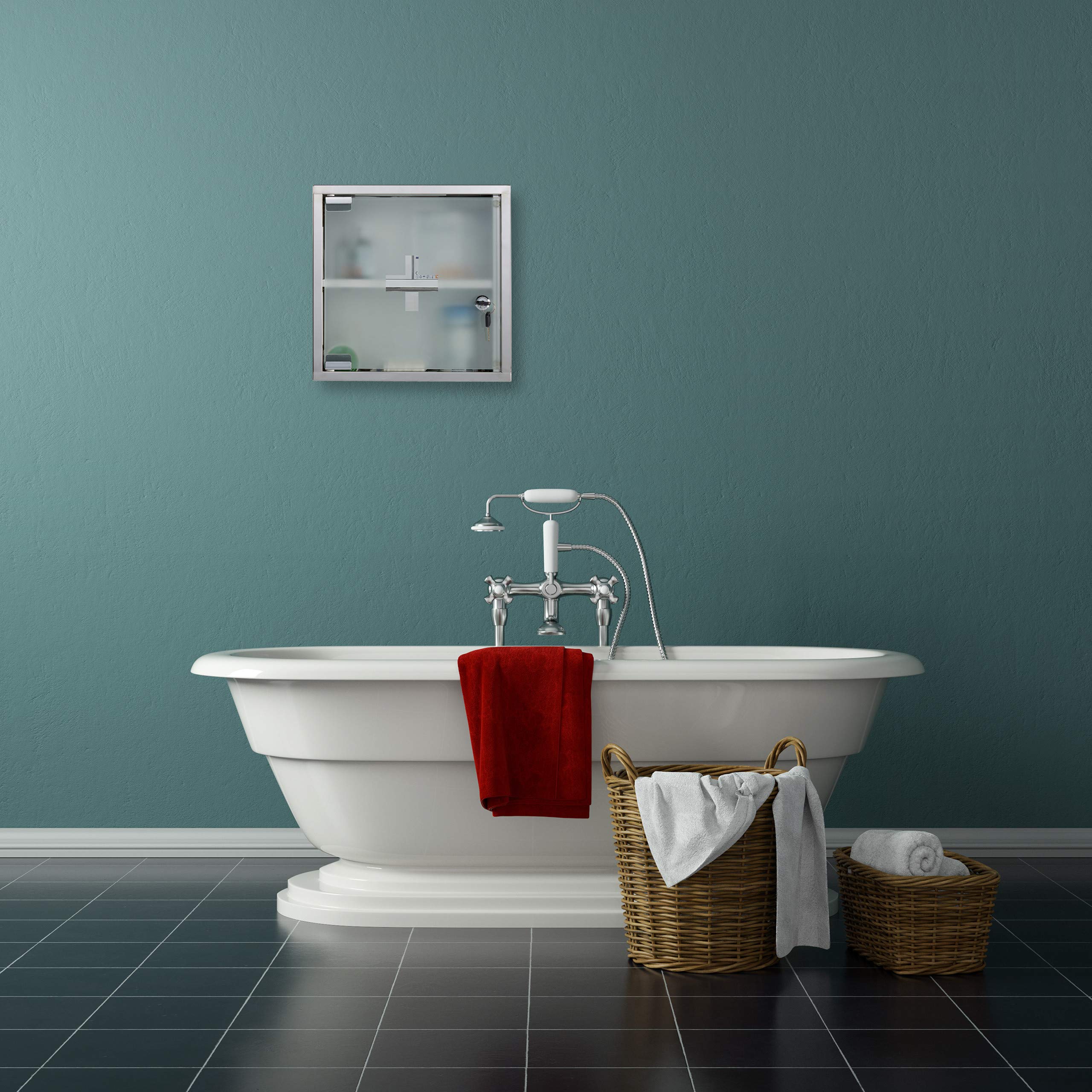 relaxdays-medizinschrank-edelstahl-arzneischrank-30x30x12-cm image 2