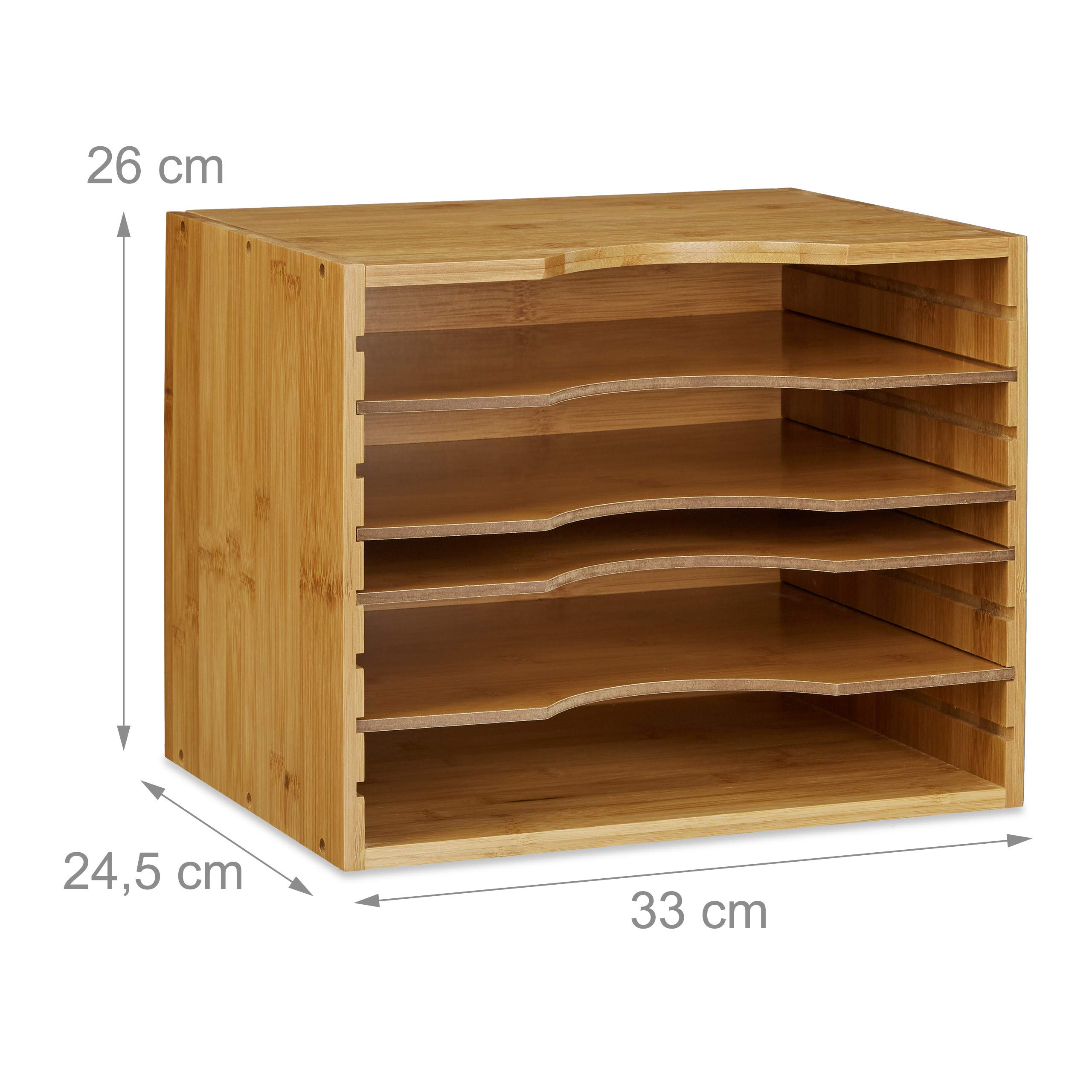relaxdays-briefablage-bambus-mit-5-f-chern-dokumentenablage-26-x-33-x-24-5-cm-na image 4