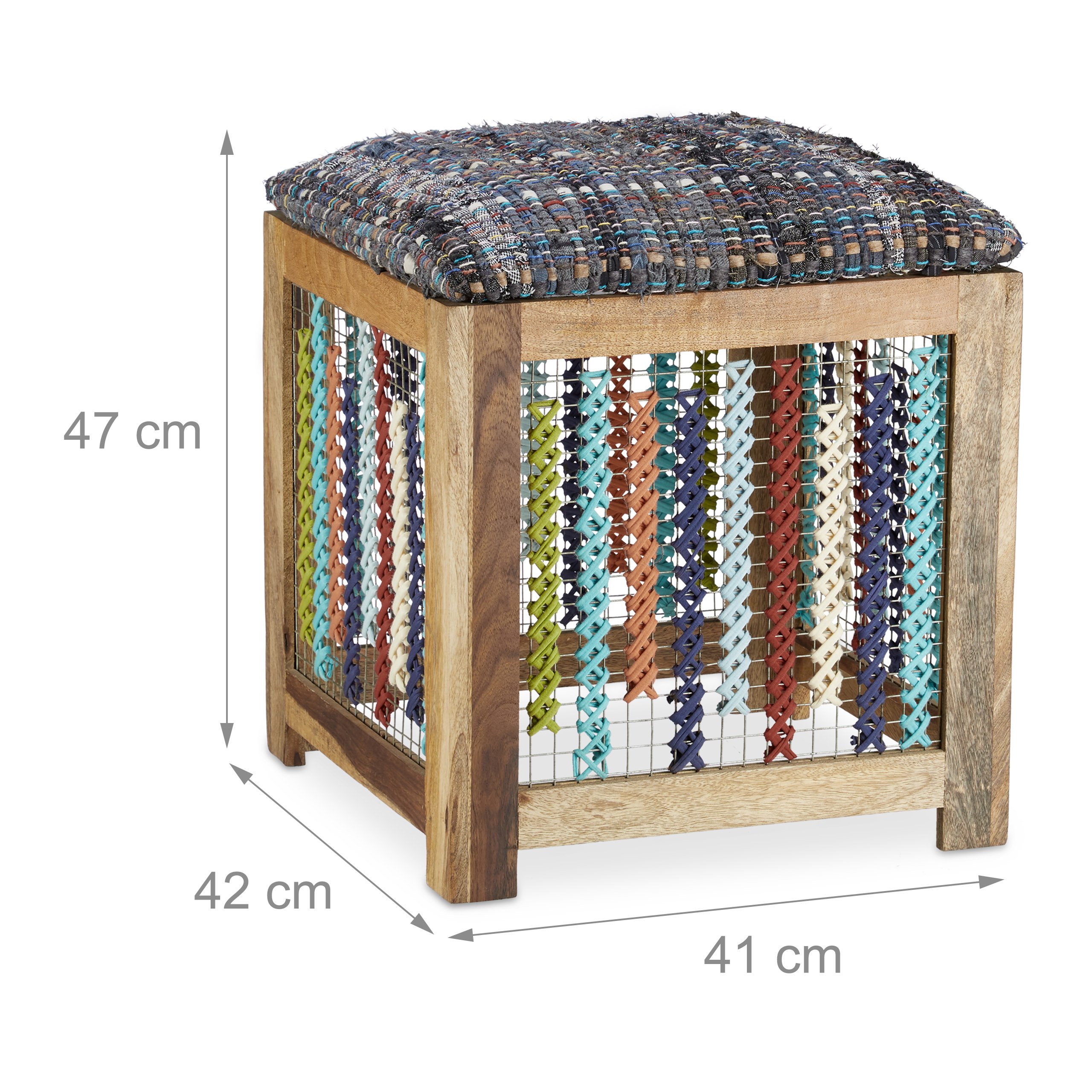 relaxdays-holzhocker-sitzw-rfel-handgefertigt-47-x-41-x-42-cm-natur-bunt image 3