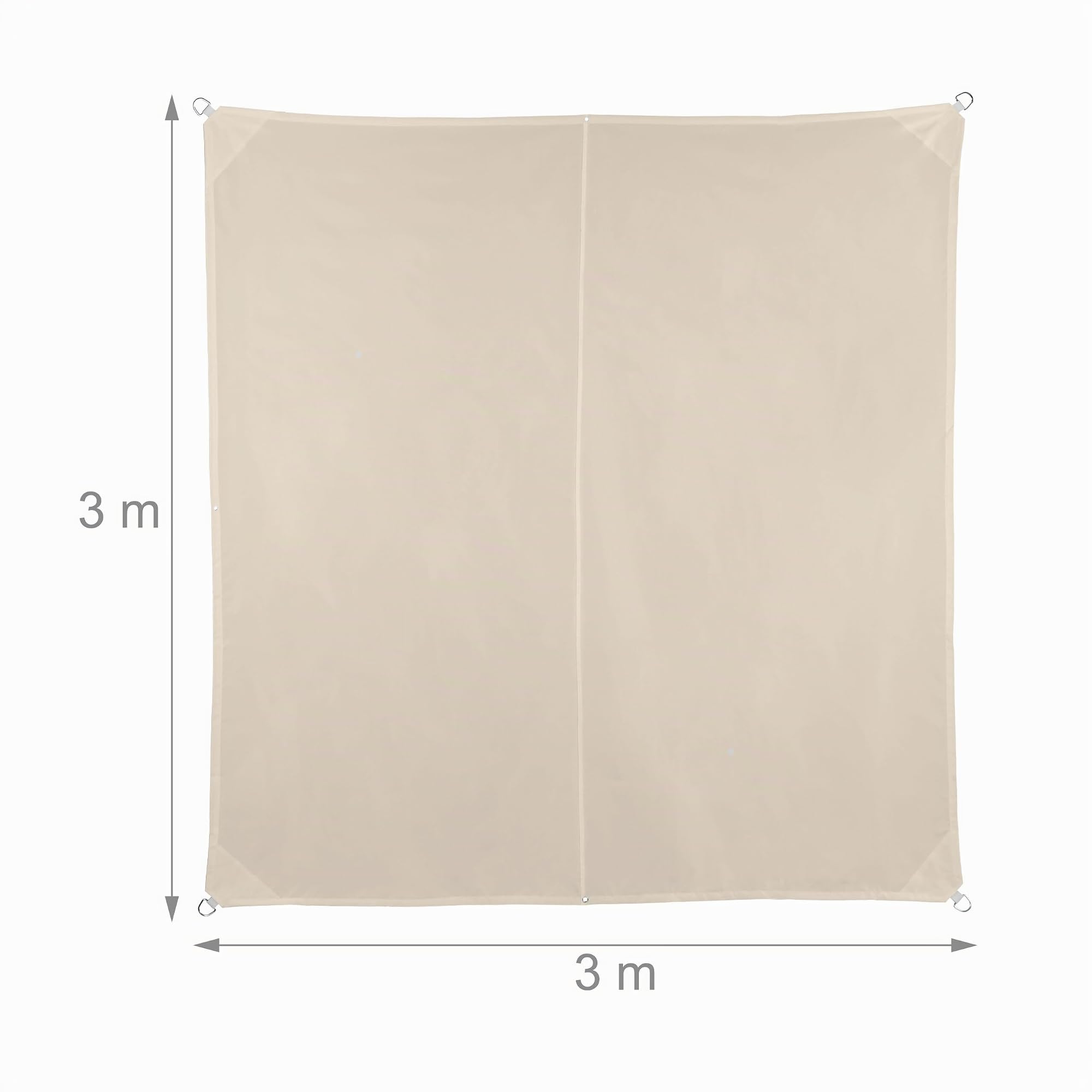 relaxdays-sonnensegel-quadratisch-3x3-m-beige-wasserabweisend image 4