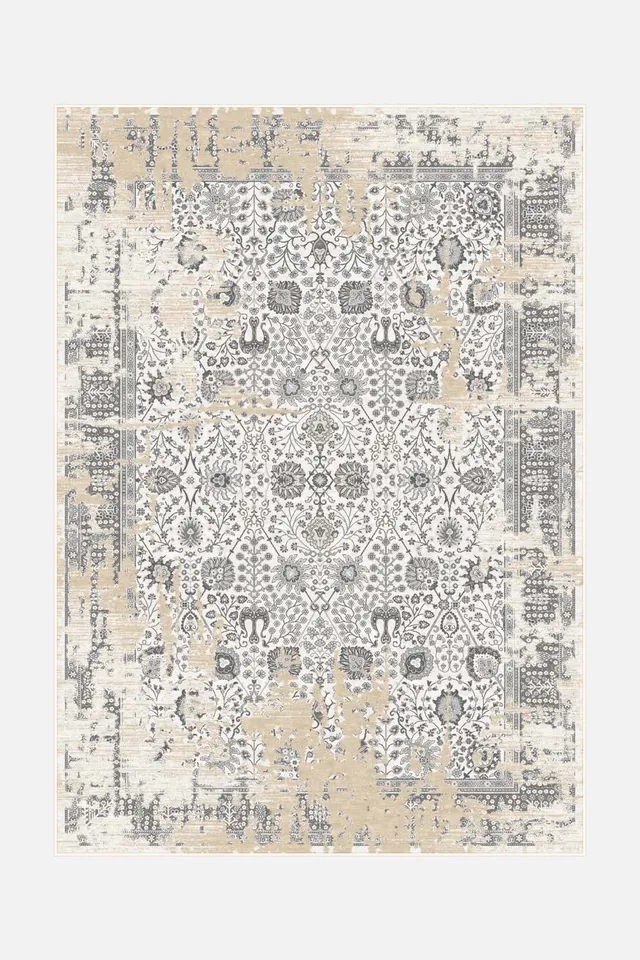 teppana-caro-beige-teppich-waschbarer-indoor-teppich-klassisch-modern image 1