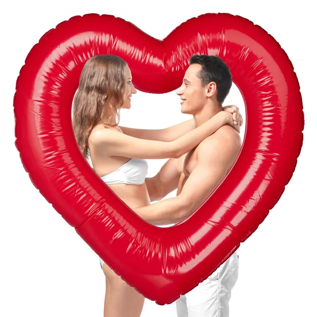 relaxdays-herz-schwimmring-aufblasbar-rot-100-x-100-cm-badering-in-herzform image 1