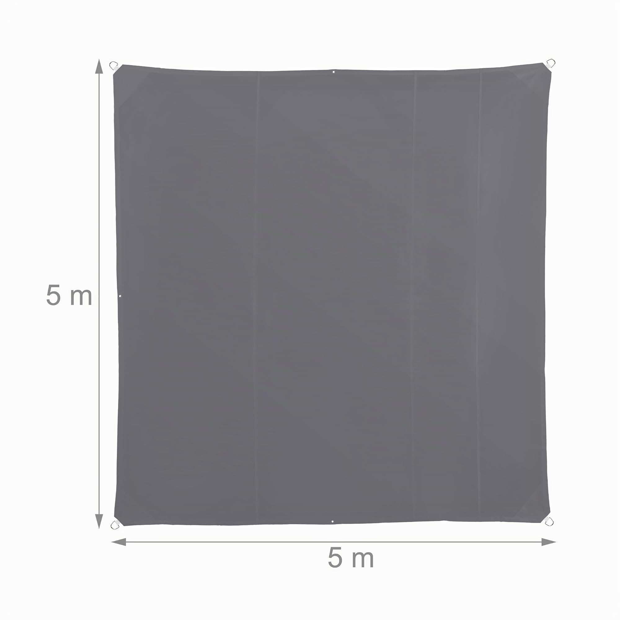 relaxdays-sonnensegel-quadratisch-5x5-m-polyester-grau image 4