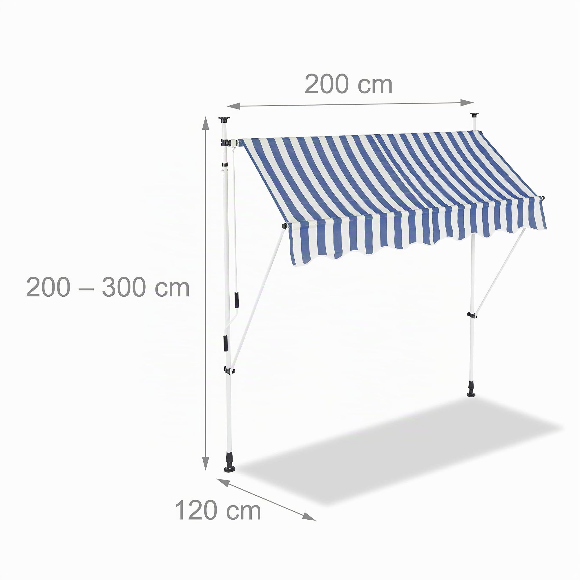 relaxdays-klemmmarkise-200-cm-blau-gestreift-einziehbare-fallarm-markise-ohne-bo image 4