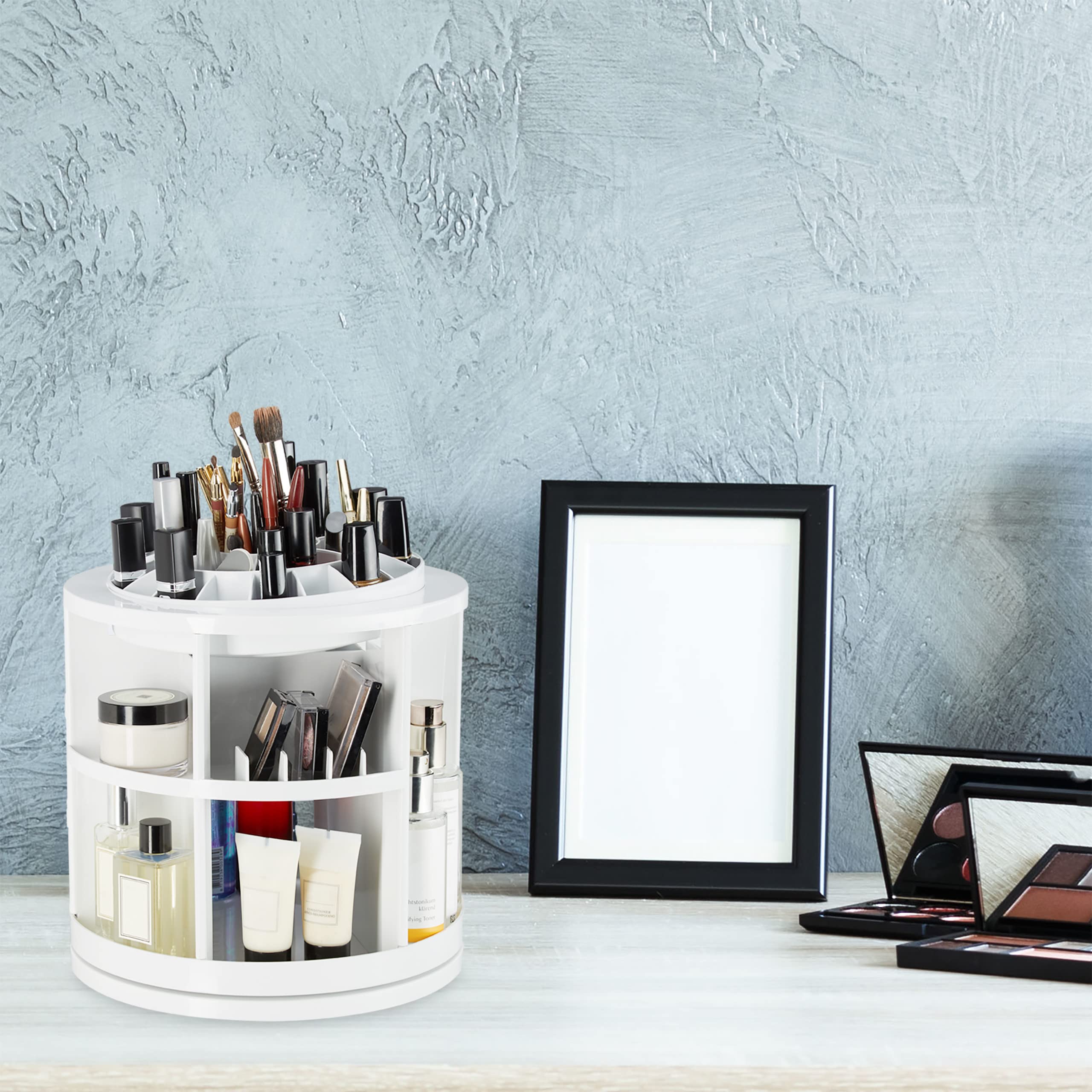 relaxdays-kosmetik-organizer-360-grad-make-up-karussell-mit-38-f-cher-wei image 2