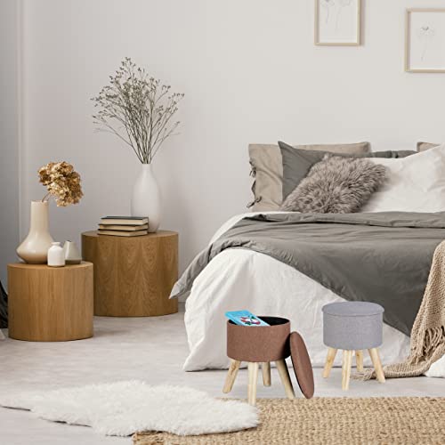 relaxdays-hocker-rund-mit-stauraum-gepolstert-grau image 8
