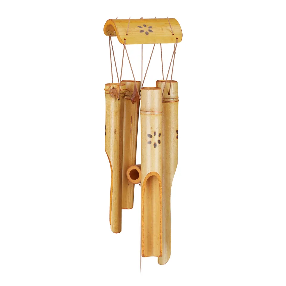 relaxdays-windspiel-bambus-73-cm-natur-klangspiel-wetterfest-5-rohre image 1