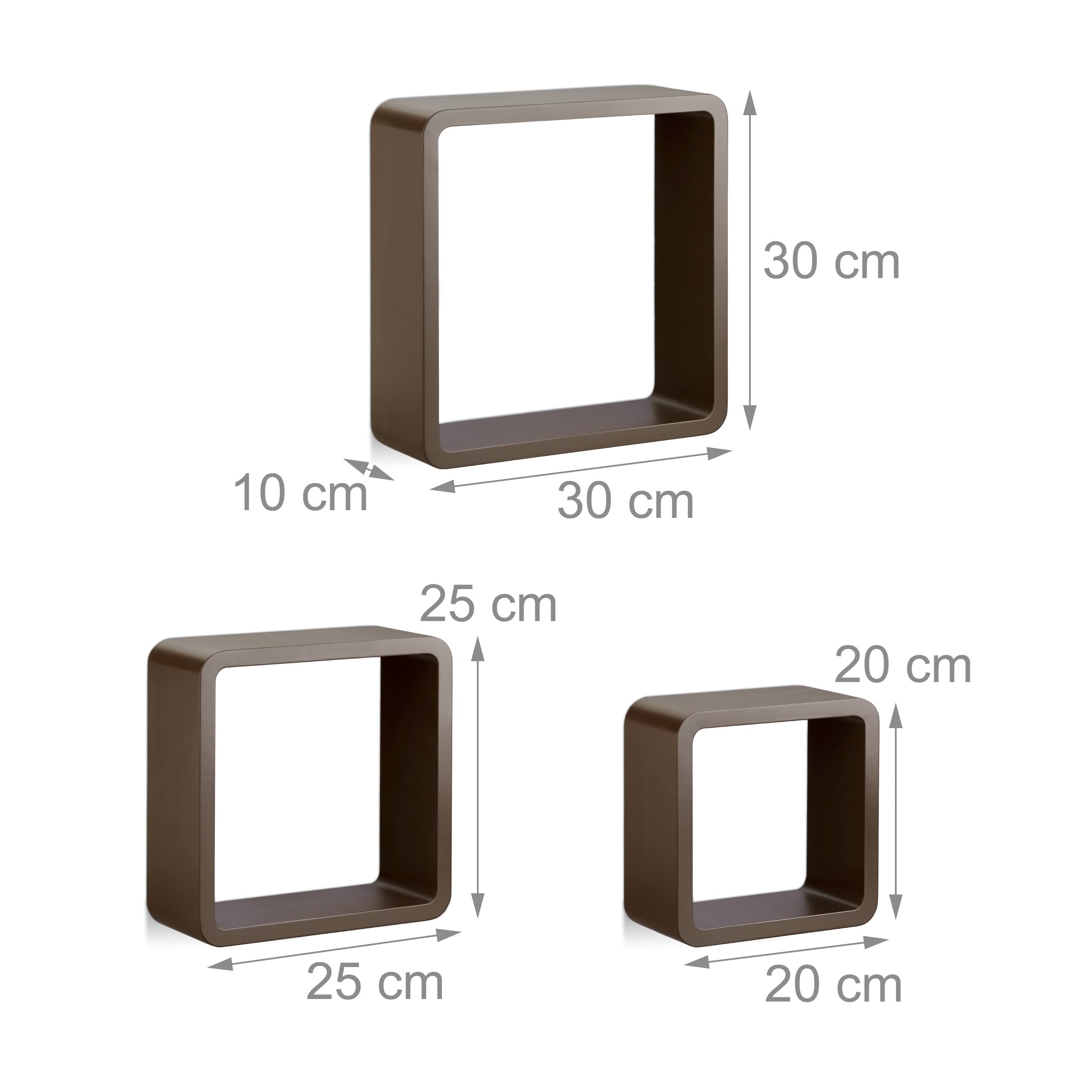 relaxdays-h-ngeregal-cube-3er-set-wandregal-quadratisch-braun image 3