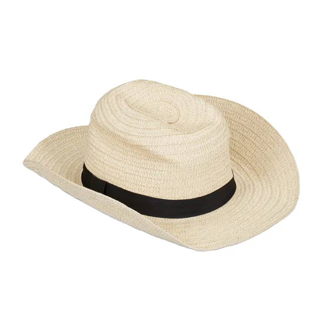 relaxdays-panamahut-strohhut-bogart-beige-mit-schwarzem-band-damen-herren image 1