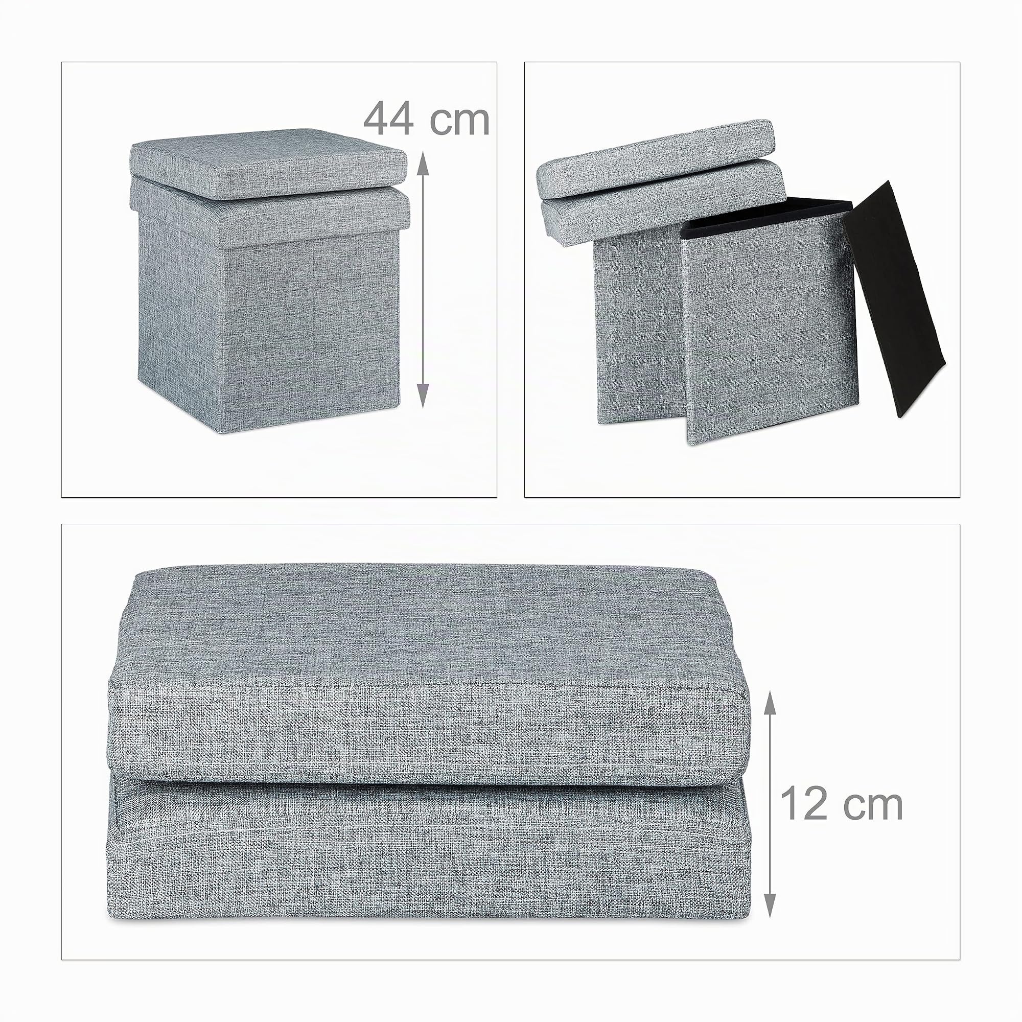 relaxdays-faltbarer-sitzhocker-mit-lehne-73x38x38-cm-grau-sitzcube-40-l image 3