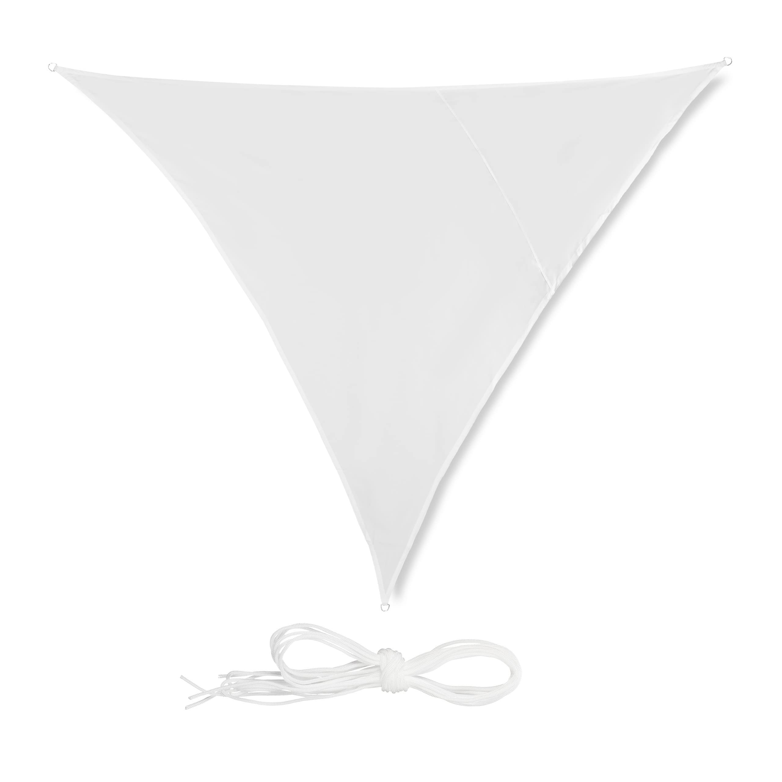 relaxdays-sonnensegel-dreieck-3x3x3-m-terrassensegel-wei image 1