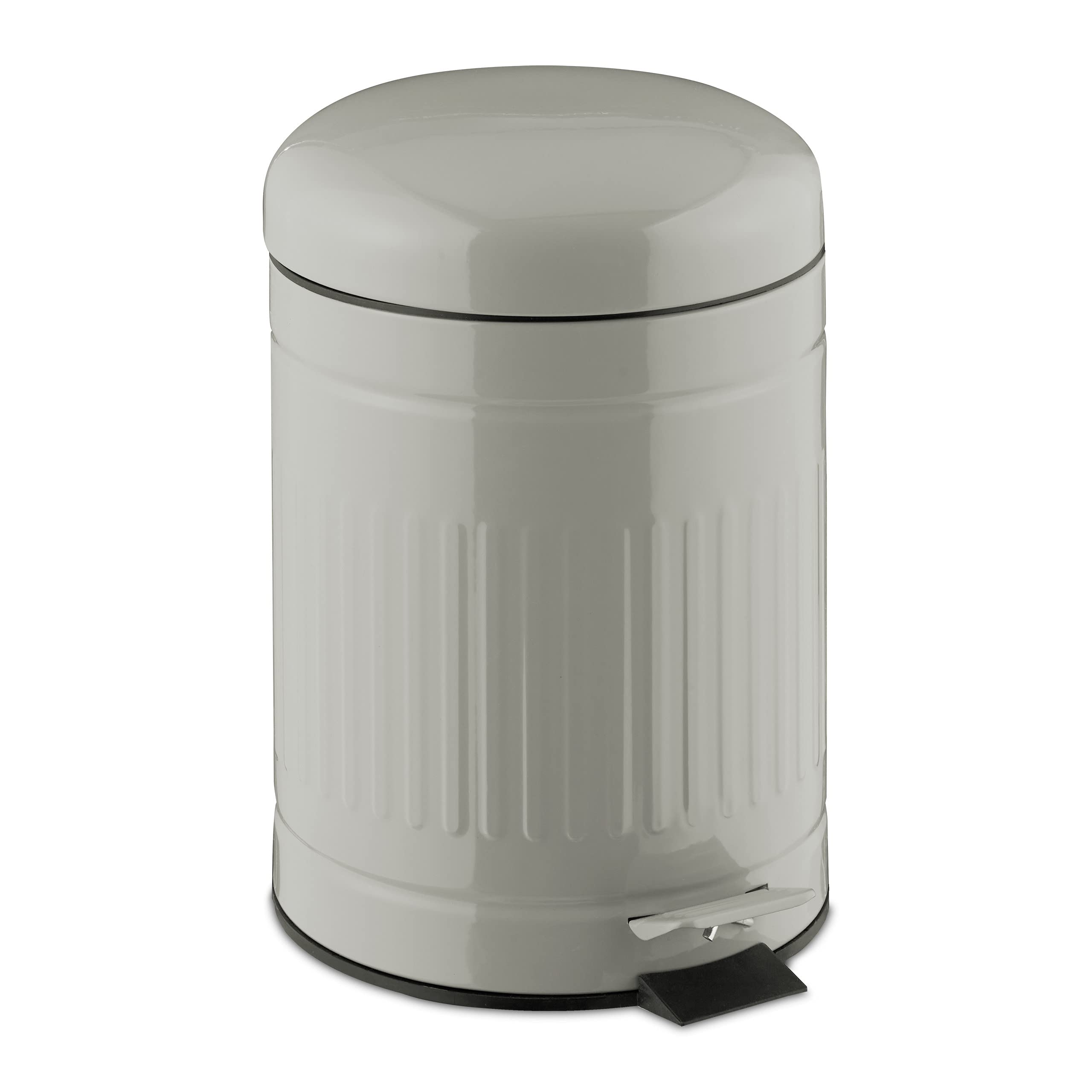 relaxdays-treteimer-5-liter-metall-hellgrau-30x20-5x26-cm image 1