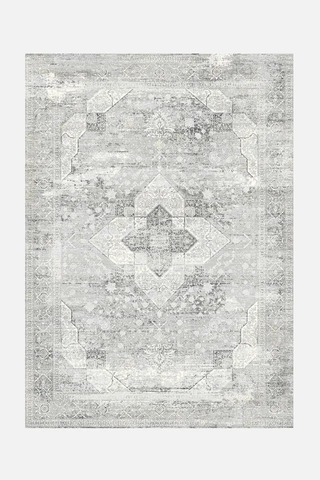 teppana-graphit-vintage-waschbarer-teppich-persisch-grau-silber image 1