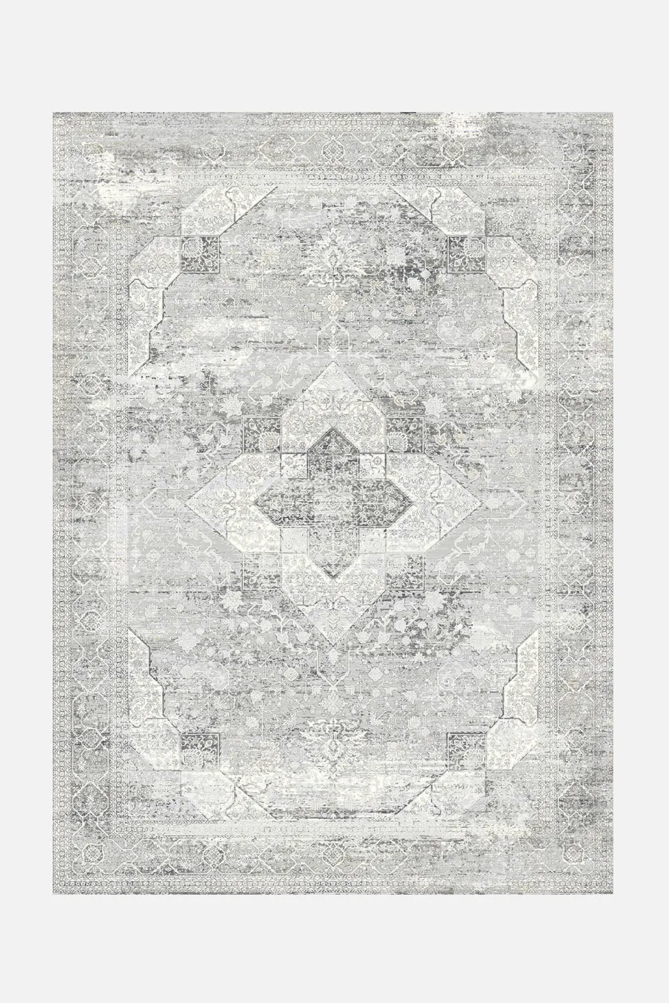 teppana-graphit-vintage-waschbarer-teppich-persisch-grau-silber image 1