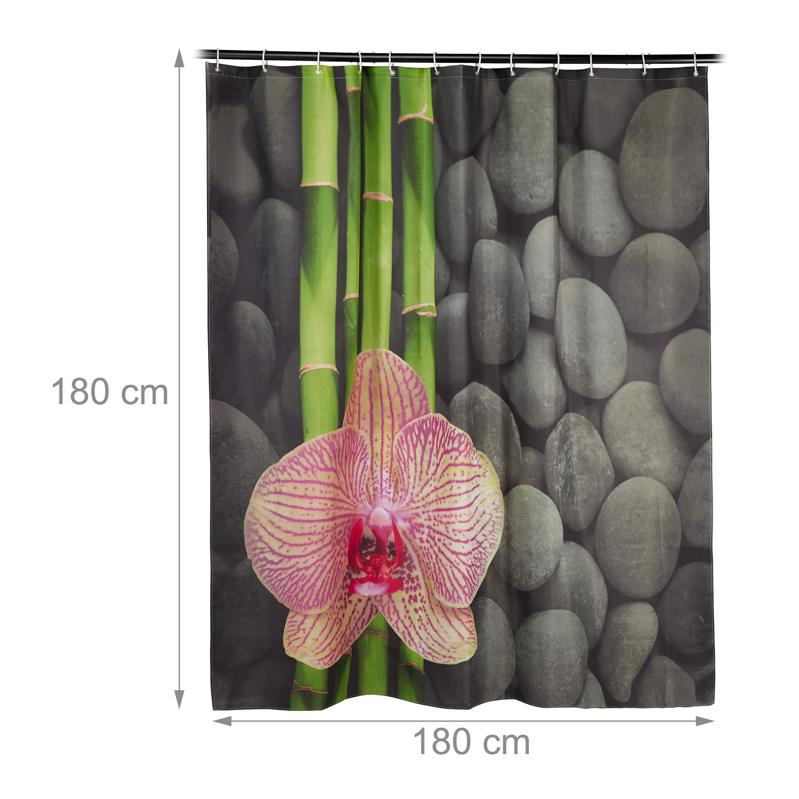 relaxdays-duschvorhang-180x180-cm-orchidee-steine-waschbar image 4