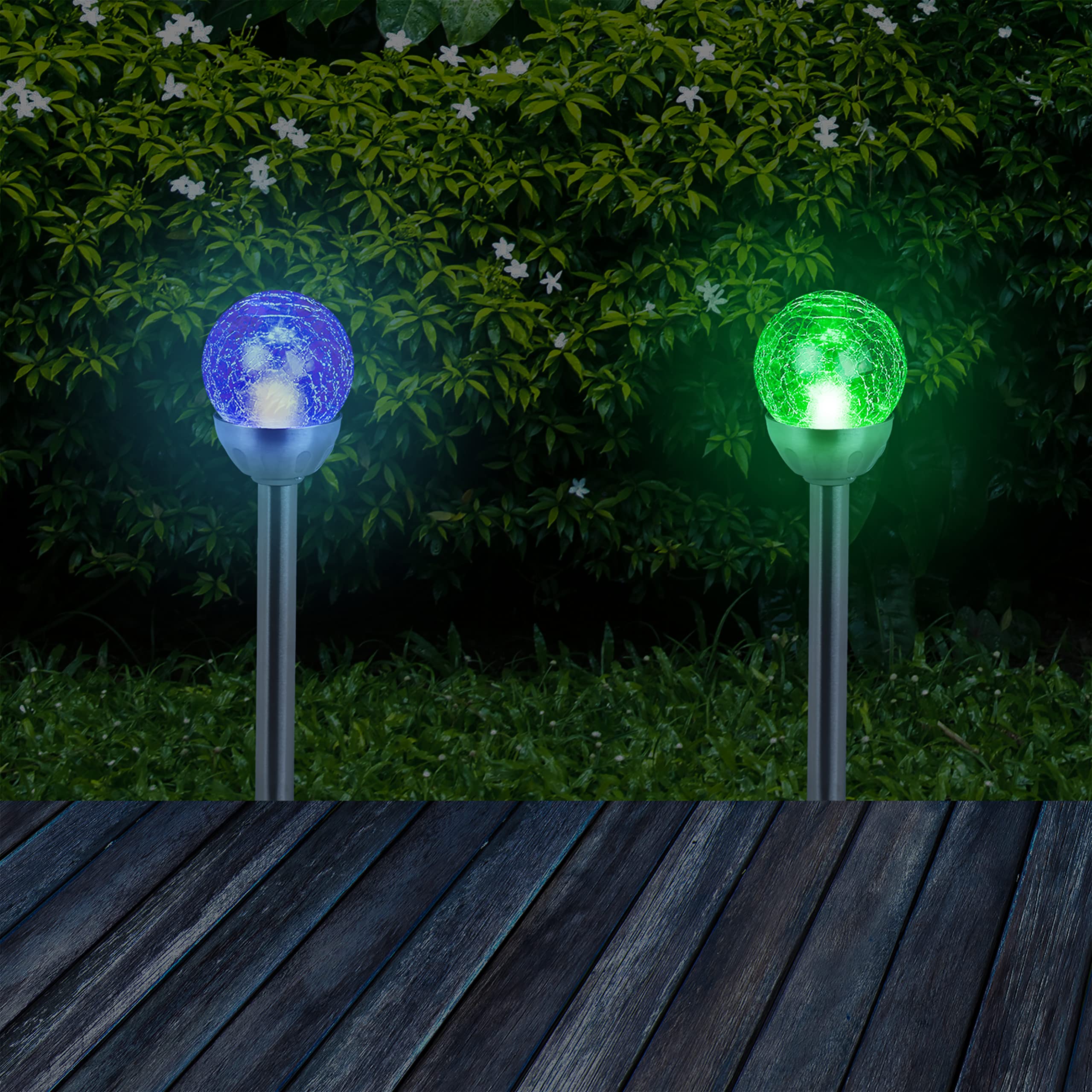 relaxdays-gartenleuchte-glaskugel-led-solar-2er-set-38x8-cm-silber image 3