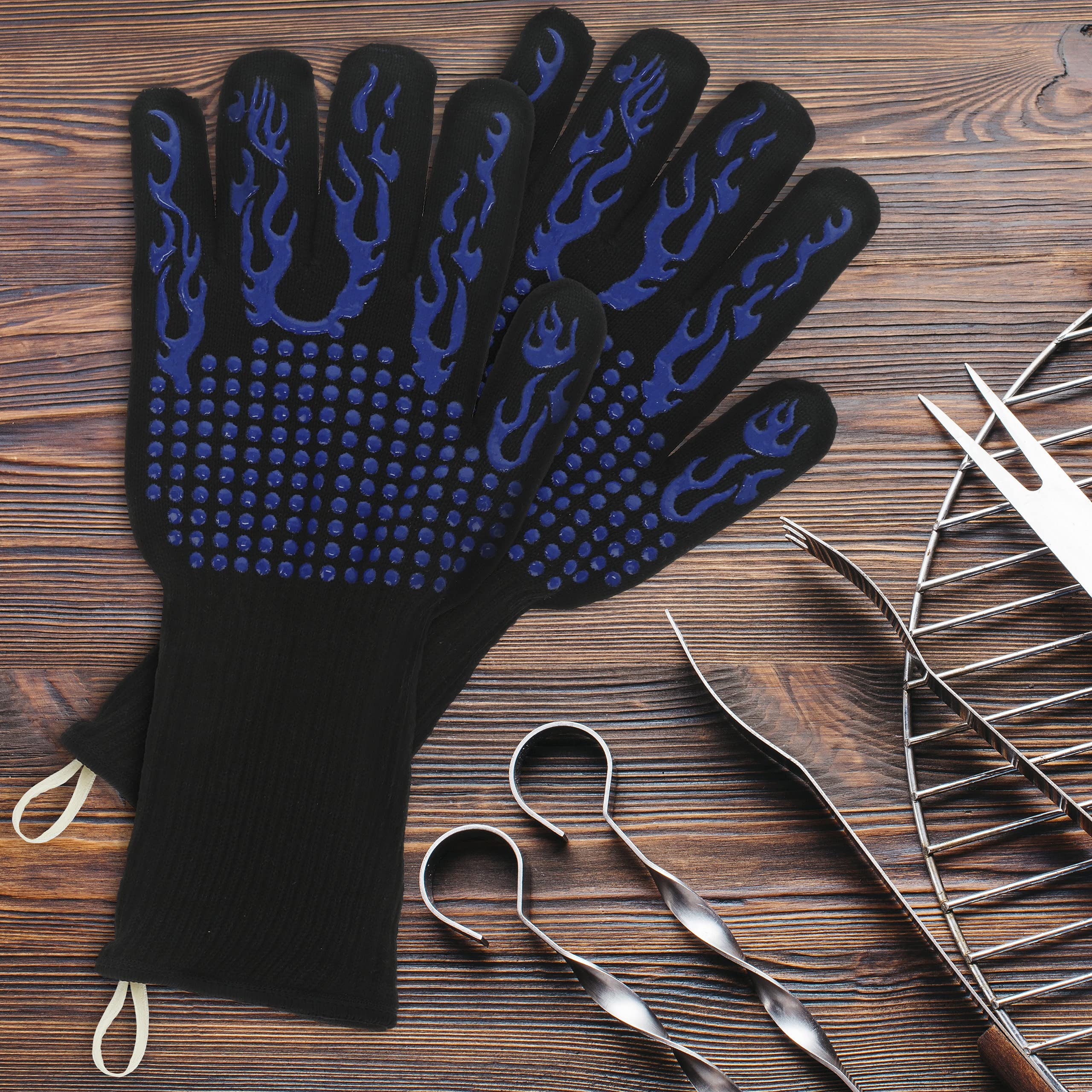 relaxdays-grillhandschuhe-1-paar-bis-500-c-schwarz-blau image 2