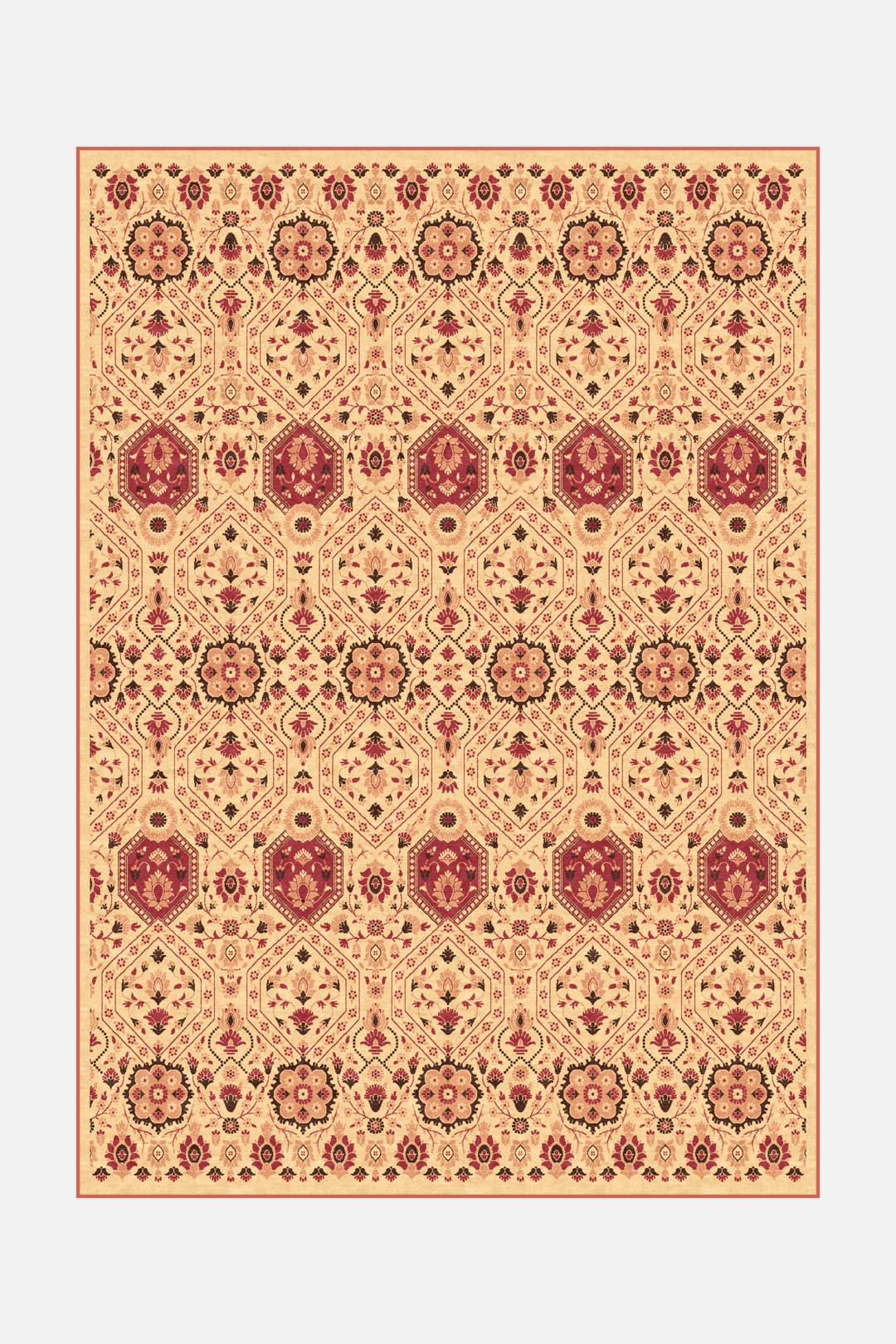 teppana-hangi-orange-teppich-waschbarer-floral-teppich-gelb-orange image 1