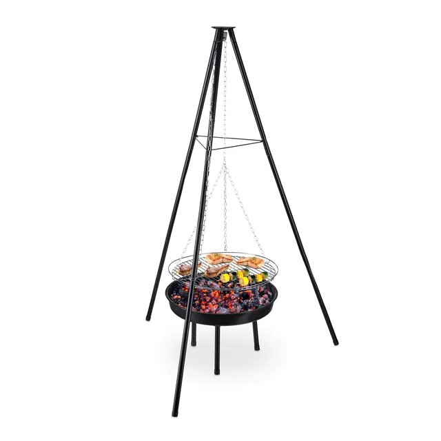 relaxdays-schwenkgrill-mit-feuerschale-49-cm-schwarz-148x105-cm image 1