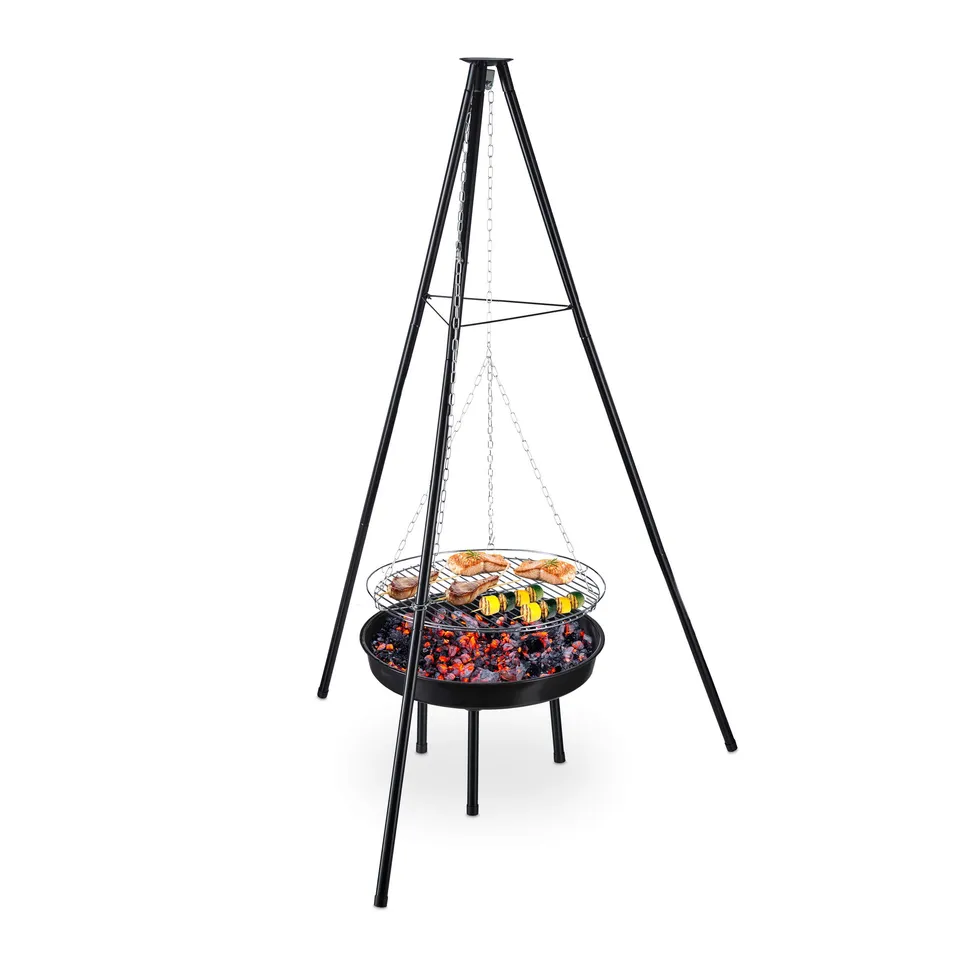 relaxdays-schwenkgrill-mit-feuerschale-49-cm-schwarz-148x105-cm image 1