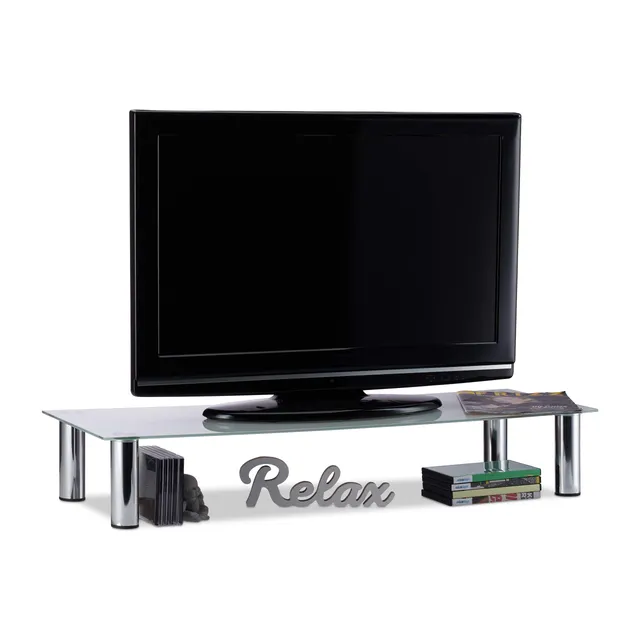 relaxdays-tv-tisch-glasaufsatz-100x35x17-cm-wei-silber image 1