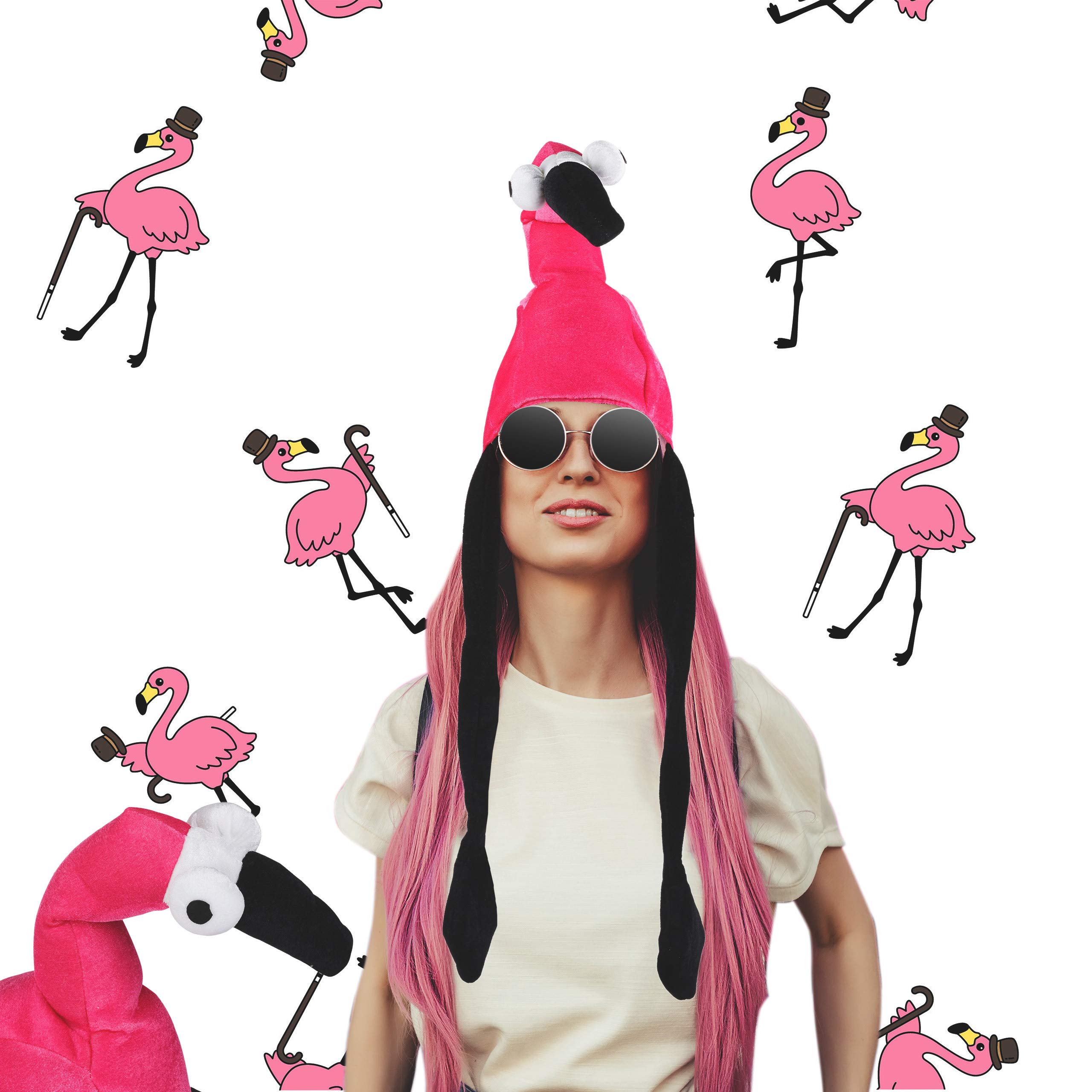 relaxdays-flamingo-hut-tierm-tze-pink-f-r-erwachsene-unisex image 1